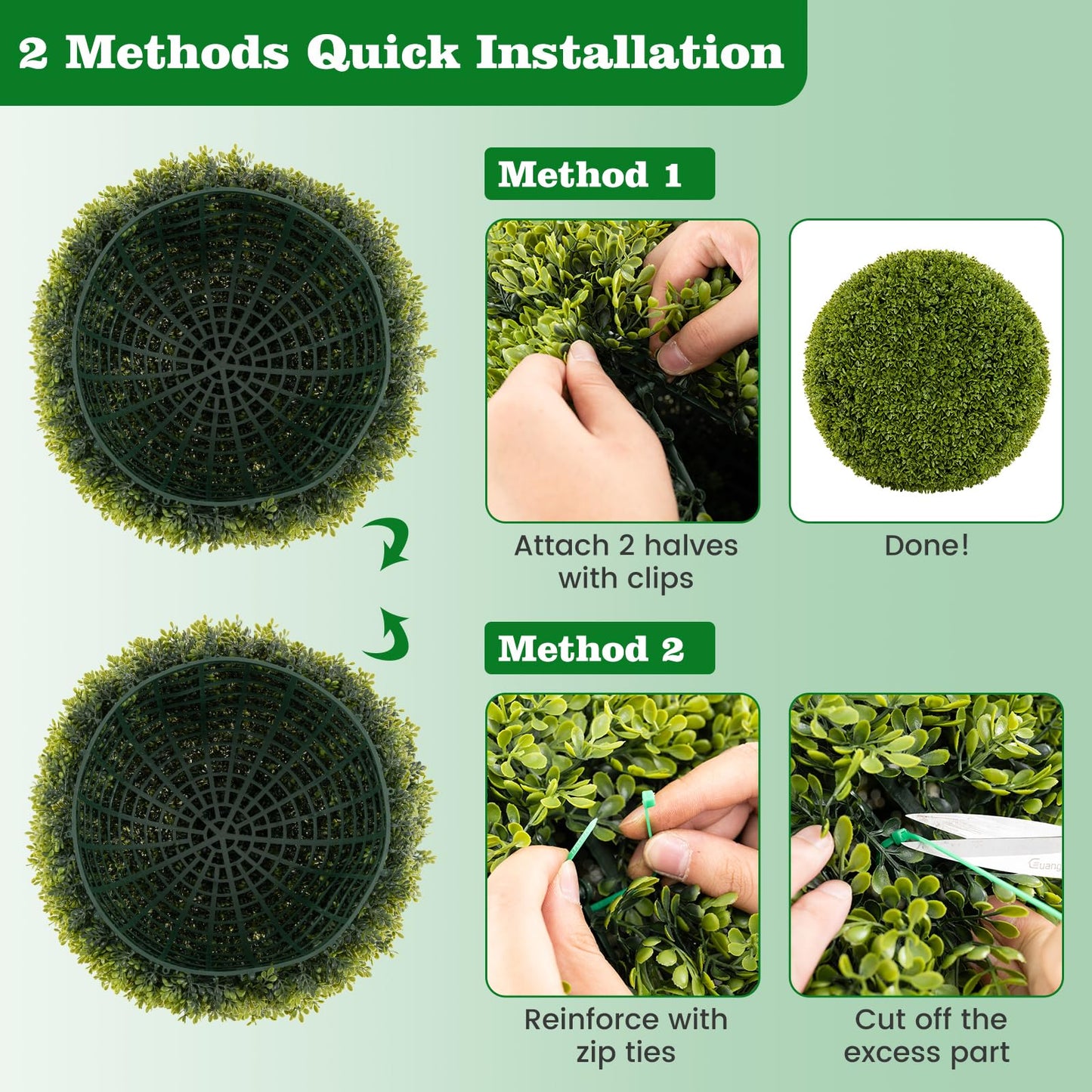 50CM Artificial Topiary Balls Set of 2 Round Fake Boxwood Topiary Leaf Plants