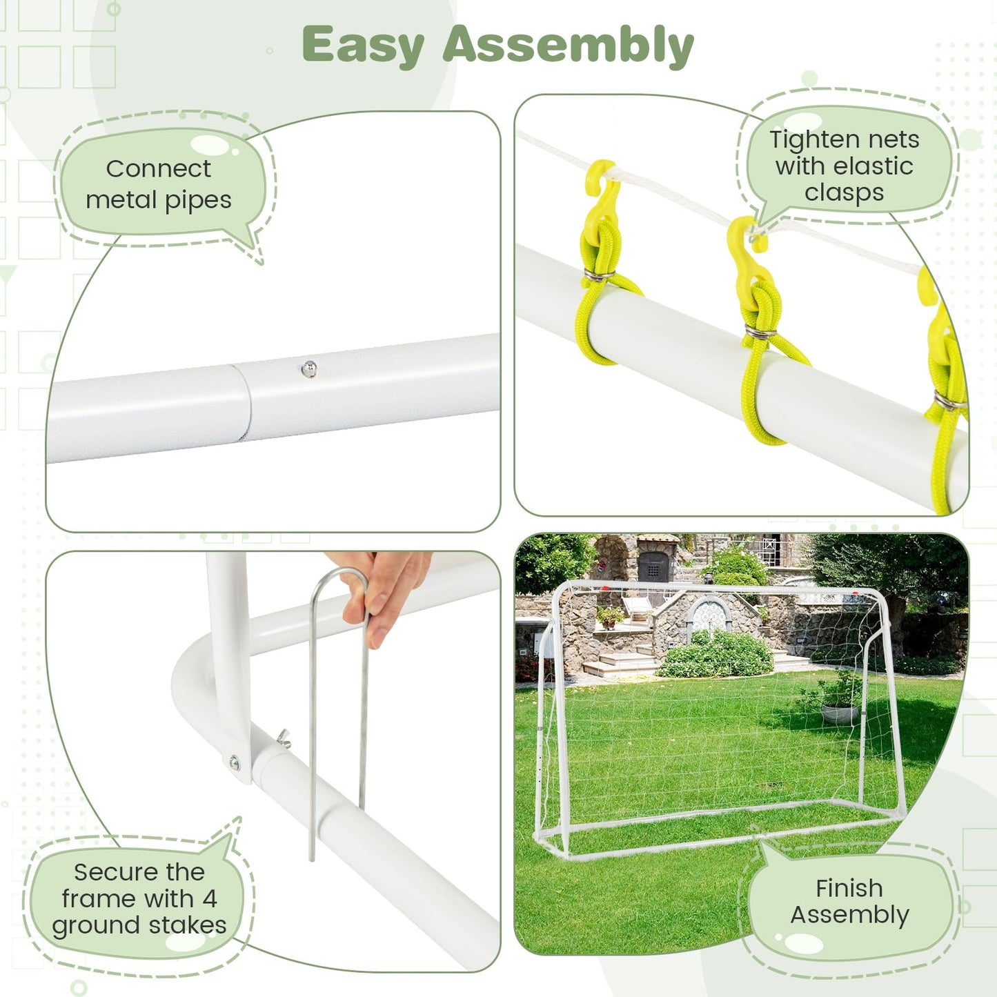 6.1 ft x 4 ft Weatherproof Angle-Adjustable Rebounder Net Football Training Equipment