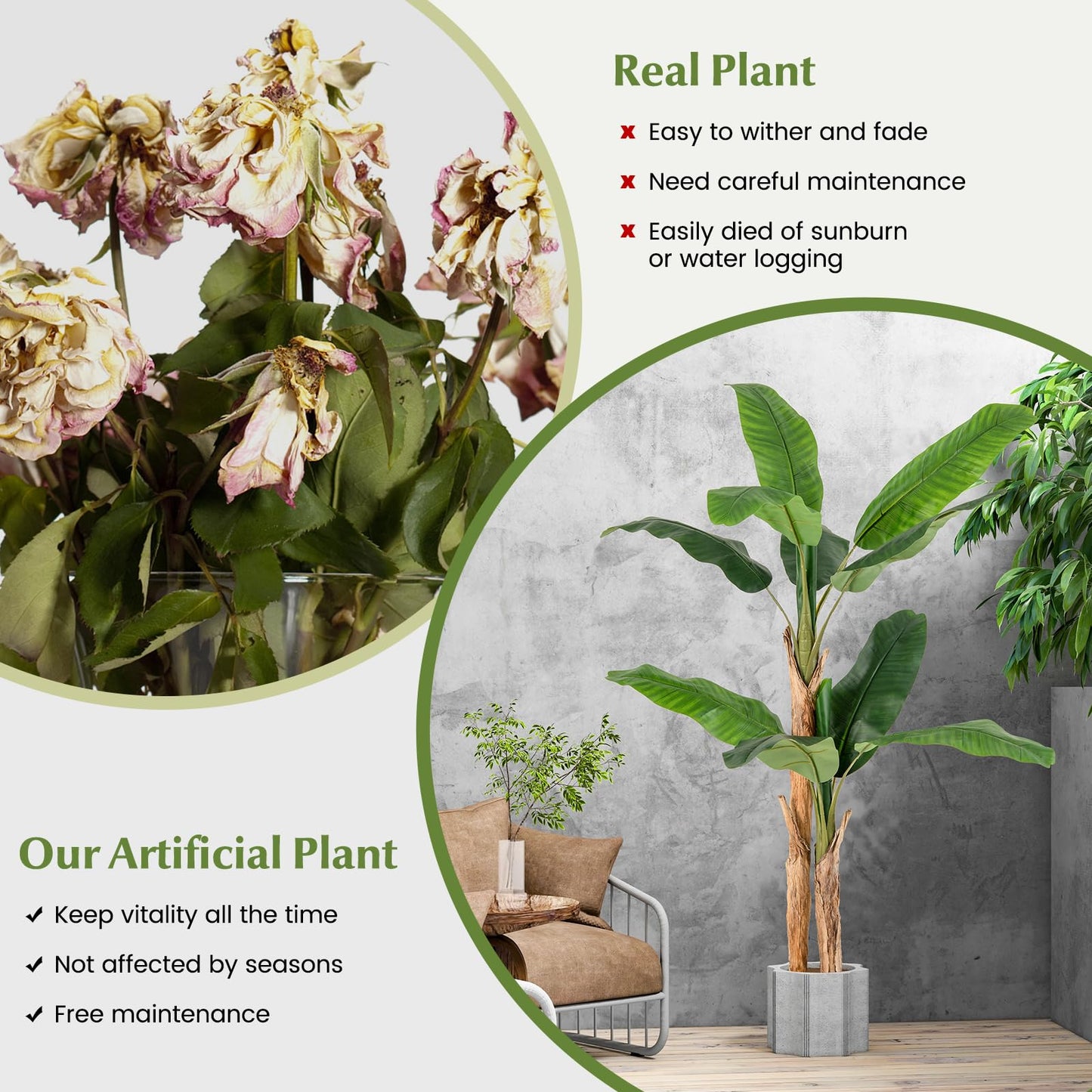 165cm Artificial Fake Banana Tree with 10 Large Leaves