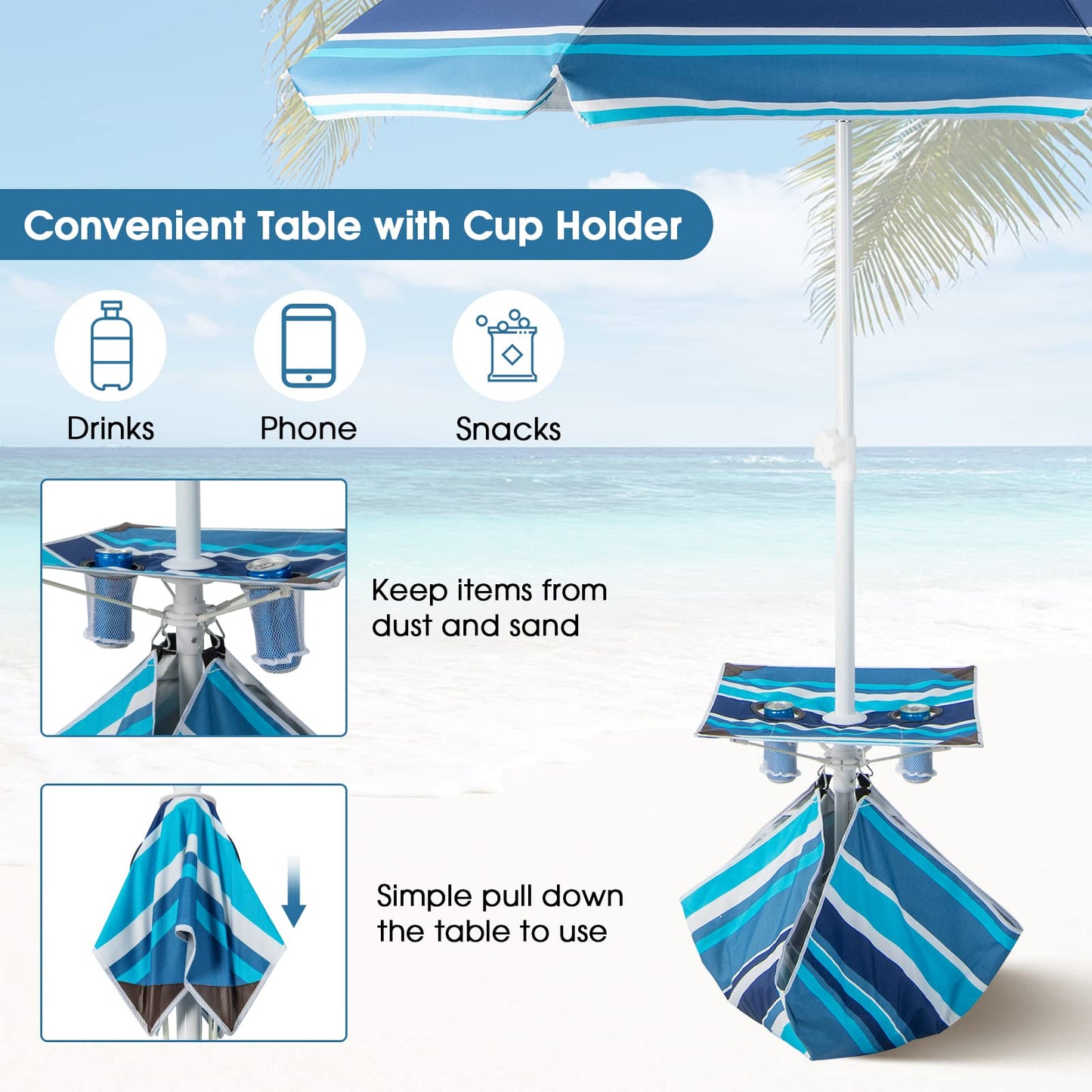 GiantexUK 2M Beach Umbrella