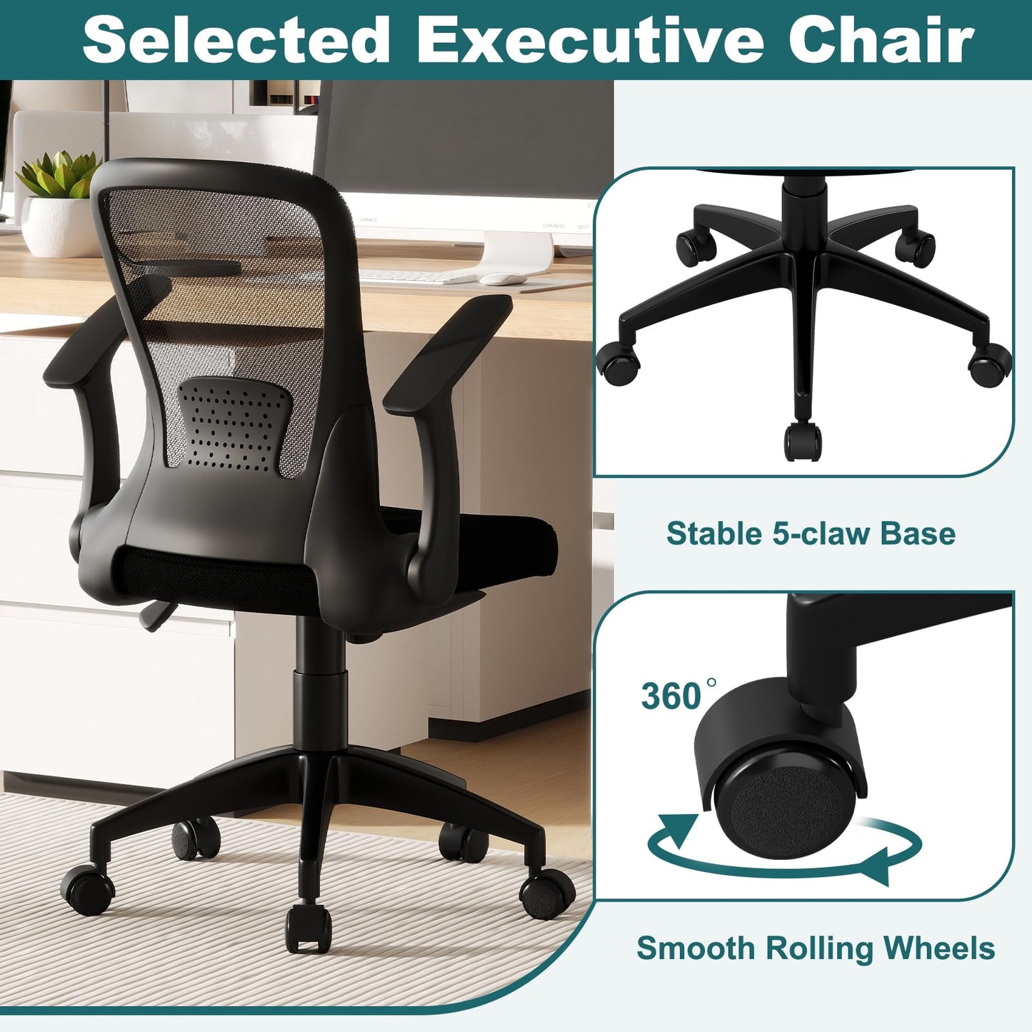 Ergonomic Mesh Office Chair with Adjustable Backrest