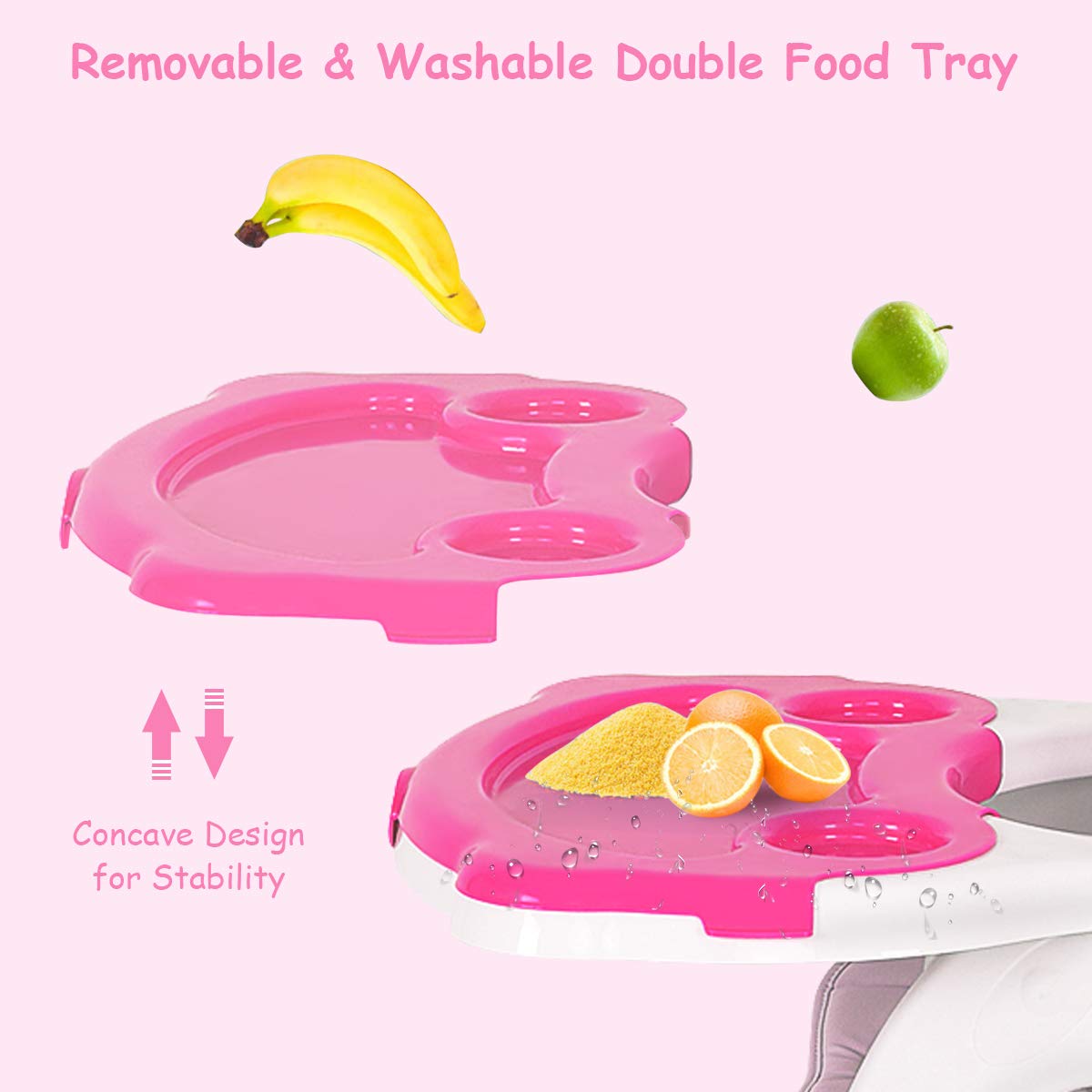 Convertible Highchair Booster Seat with Reclining Backrest