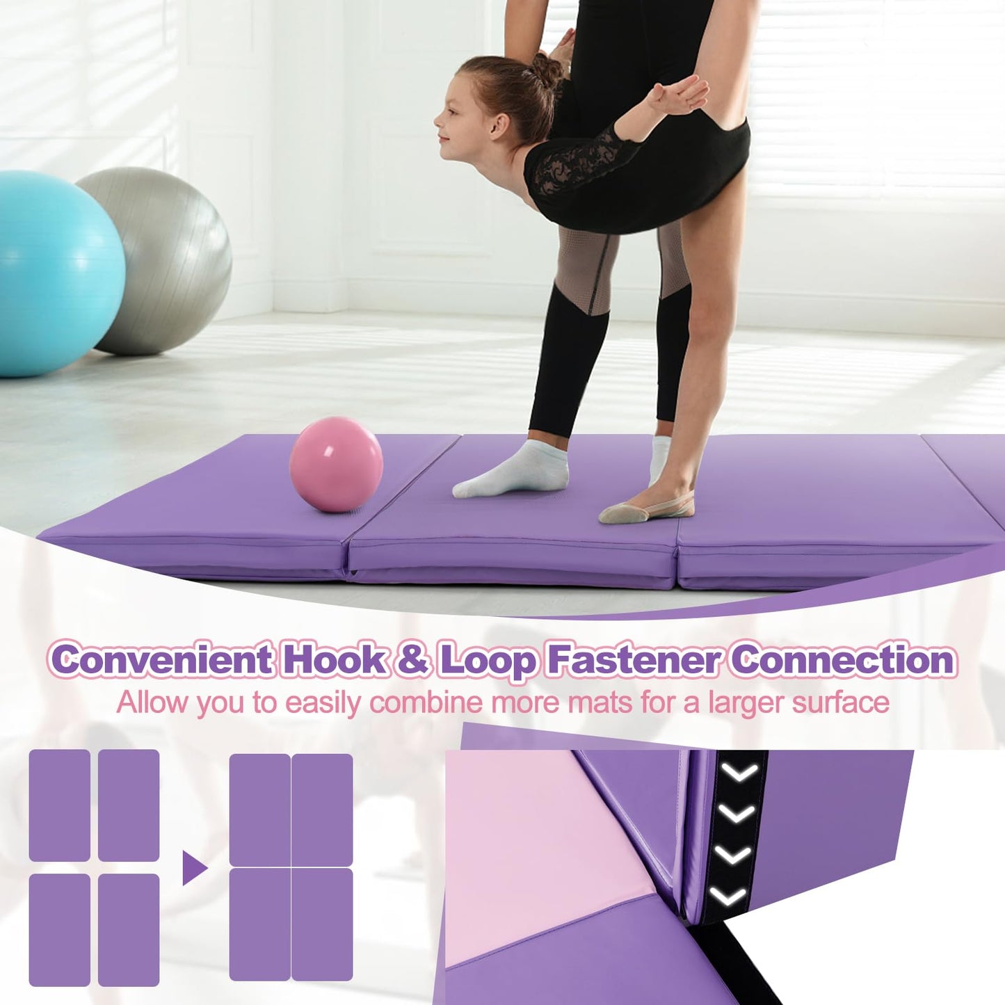 8FT x 4FT Tumbling Mats with High Density 5cm Thick Foam