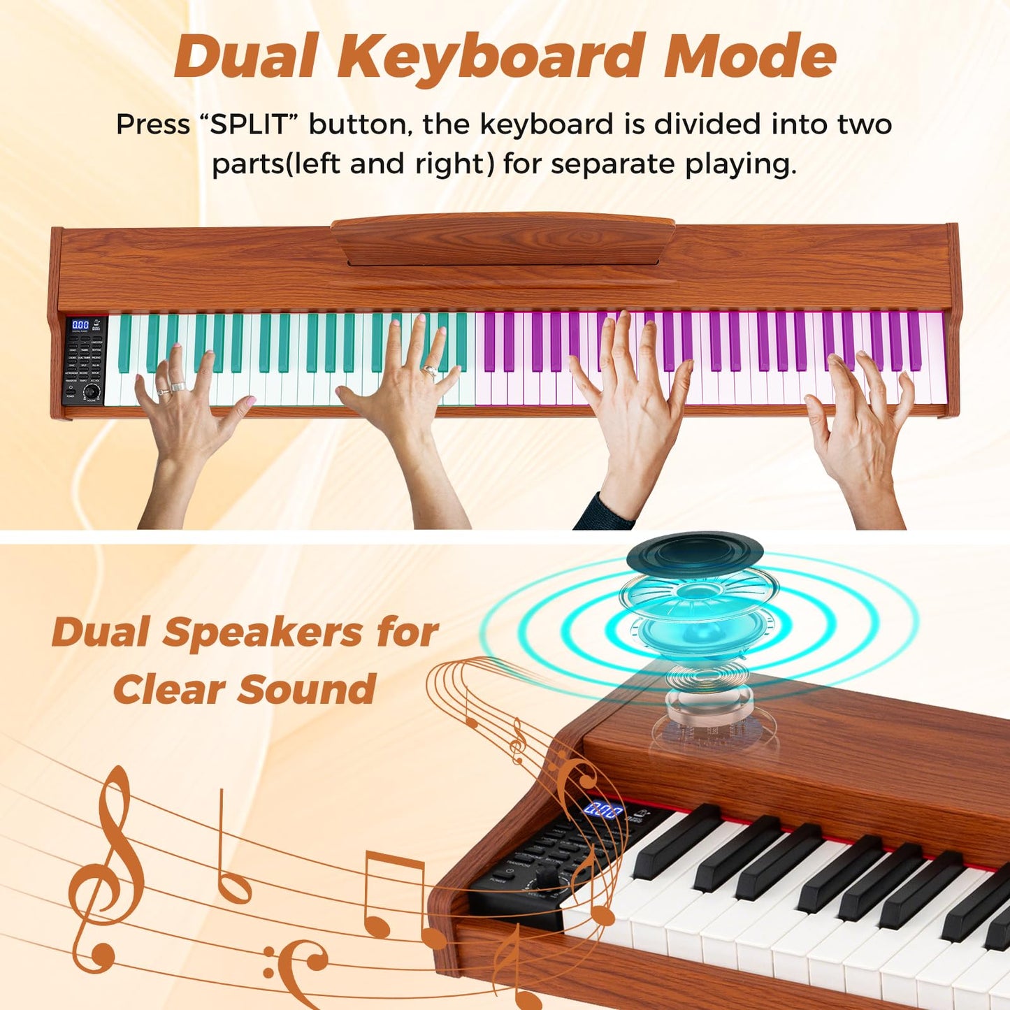 88-Key Keyboard Piano Set Full Size Semi-weighted Digital Piano
