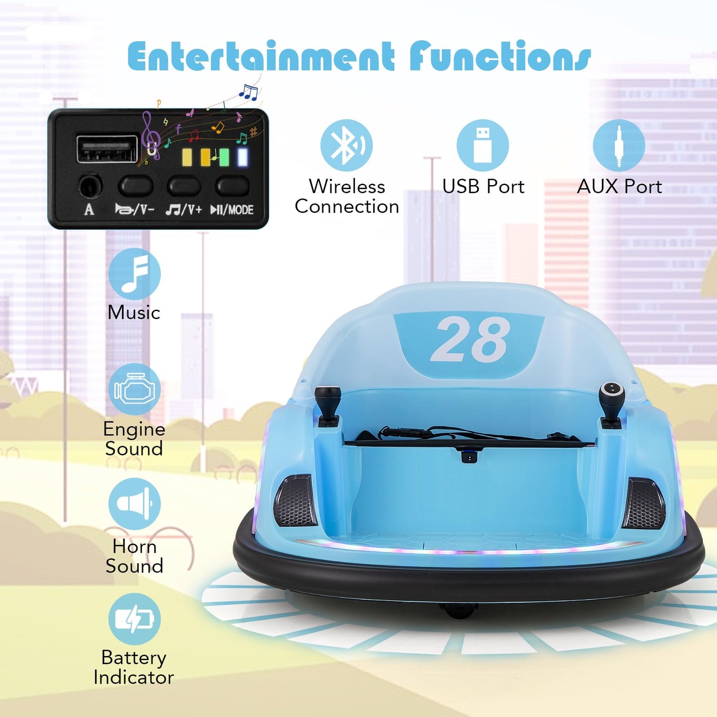 360 Degree Rotation Spin Waltzer Cars with Joysticks