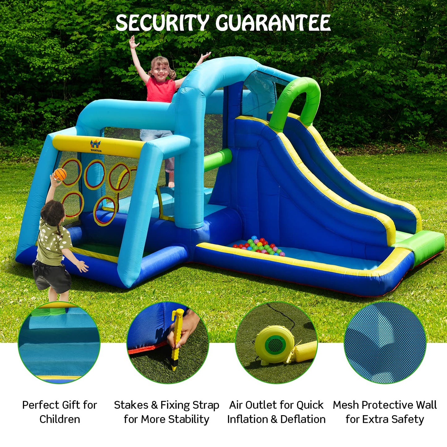 Inflatable Bouncer House with Jumping Area and Slide (without blower)