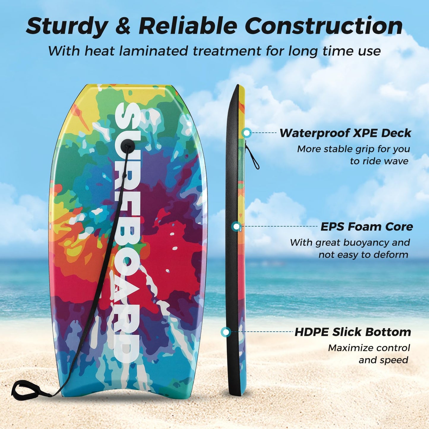33" Lightweight Body Board with EPS Core