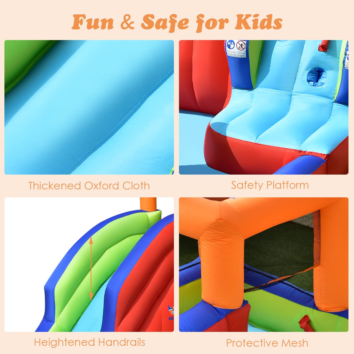 Outdoor 6 in 1 Inflatable Water Slide with Water Guns