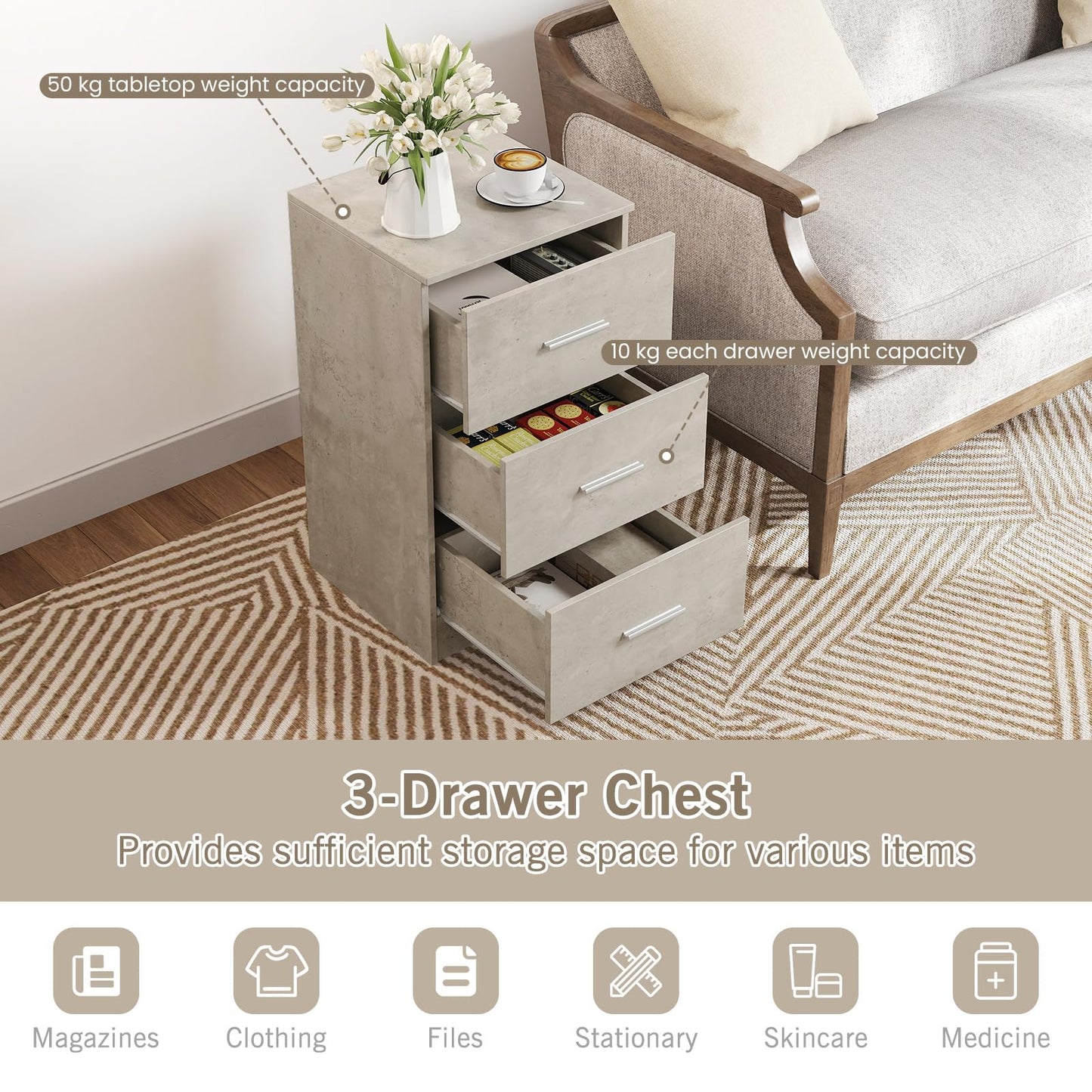 Floor Standing Narrow Wooden Storage Cupboard Organiser Unit for Bedroom