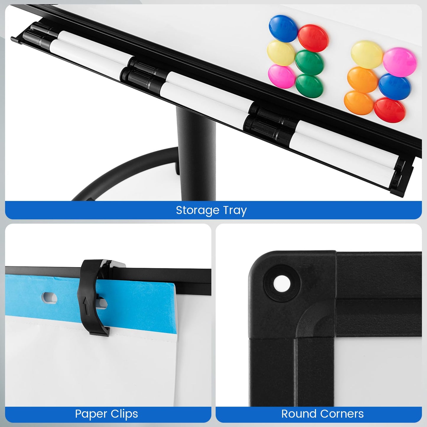 100x65cm Height Adjustable Dry Erase Board with Stand