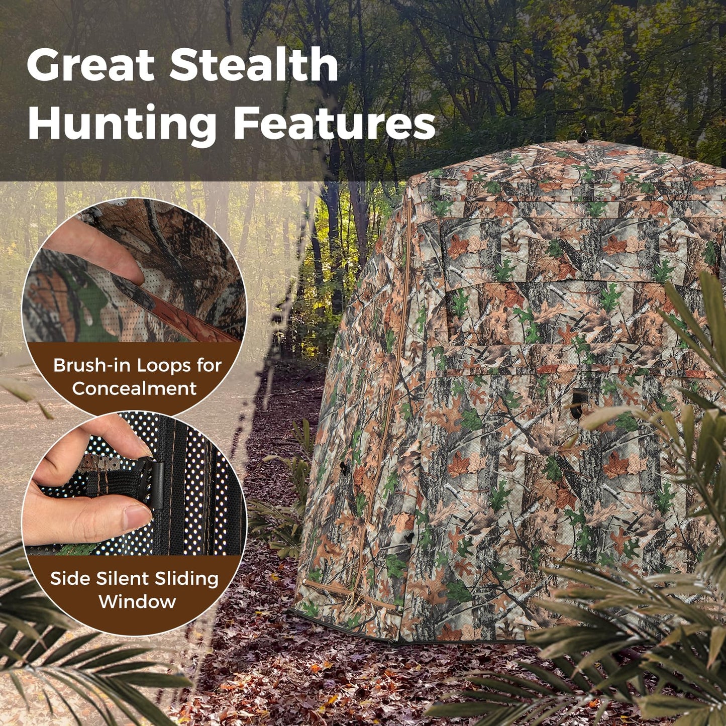 360° One Way See Through Camouflage Ground Tent with Carrying Bag