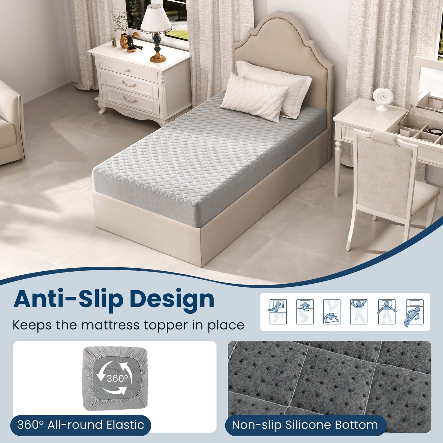Twin/Queen/King Size Luxury Super Soft Velvet Mattress Protector