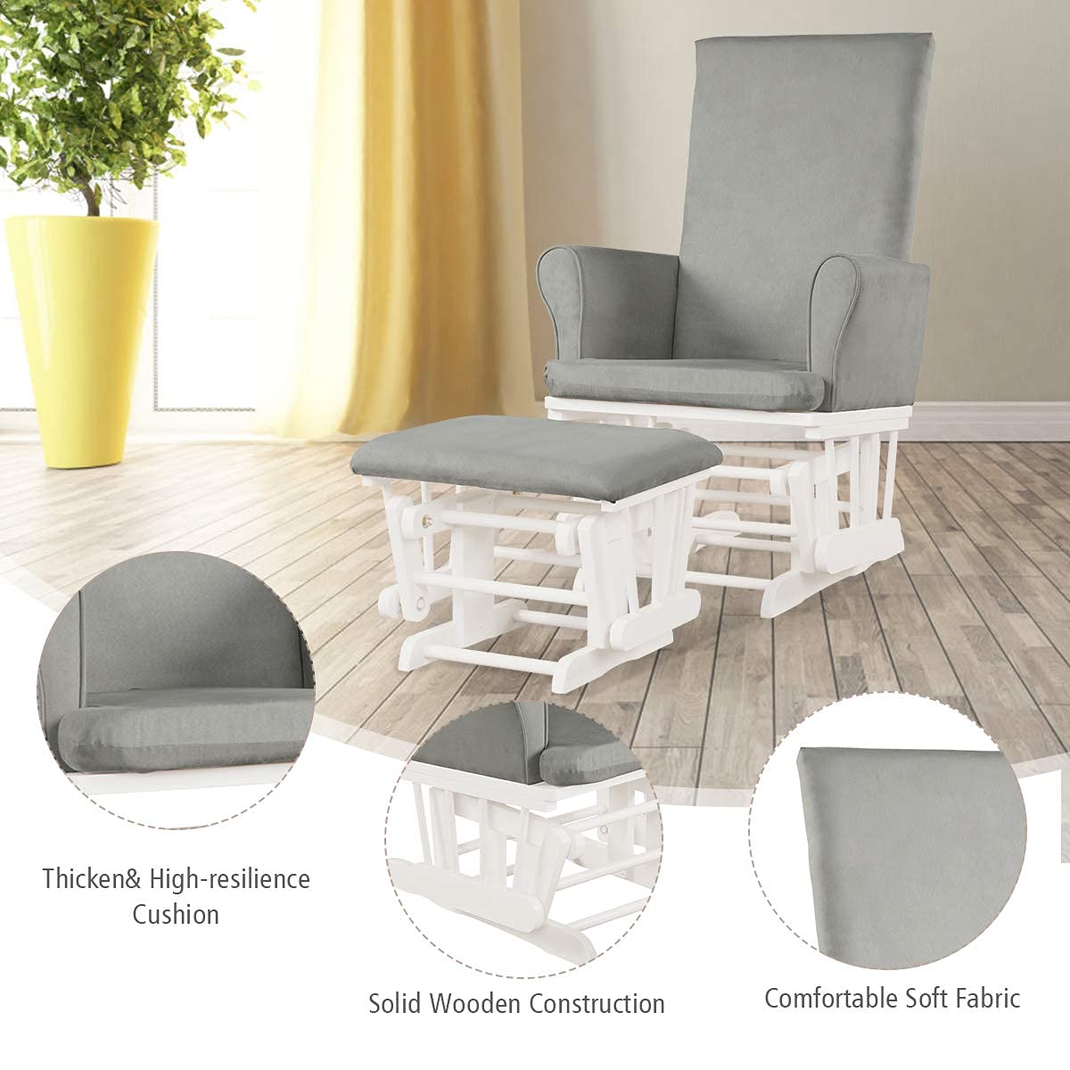 Reclining Maternity Chair with Padded Cushions