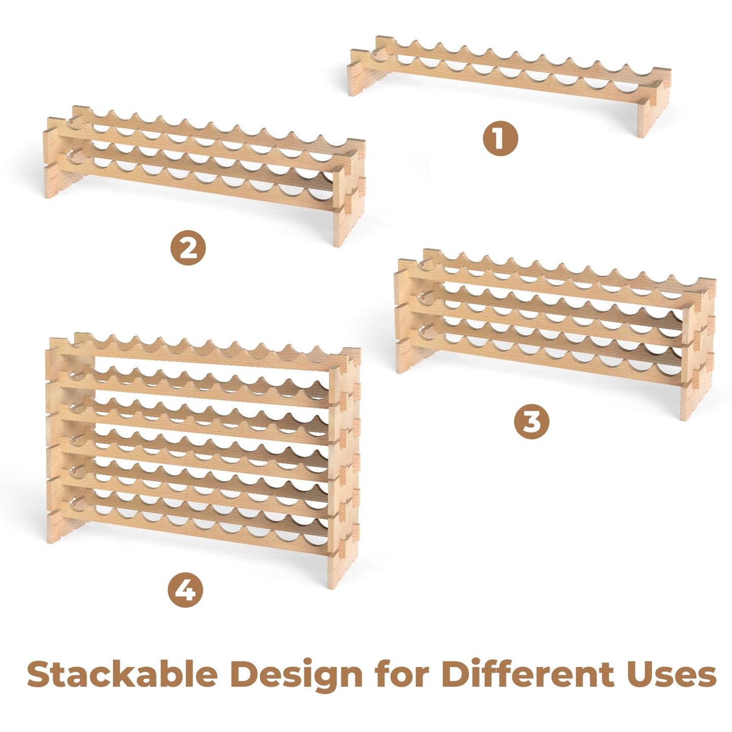 6 Tiers 60 Bottles Wine Rack with Tool-Free Assembly