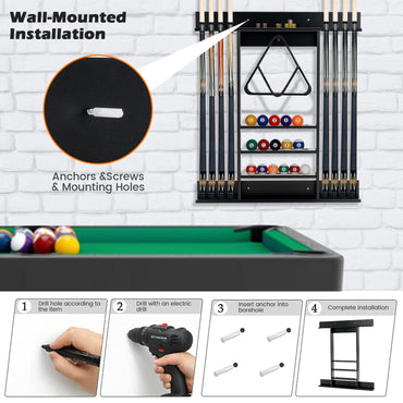 Wall Mounted Billiard Stick Holder Pool Cue Rack Only