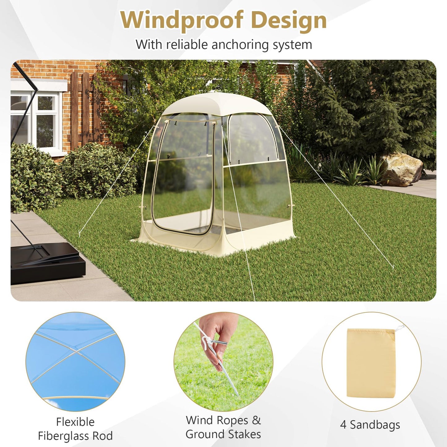 Foldable Instant Camping Tent Canopy Shelter for Sporting Events