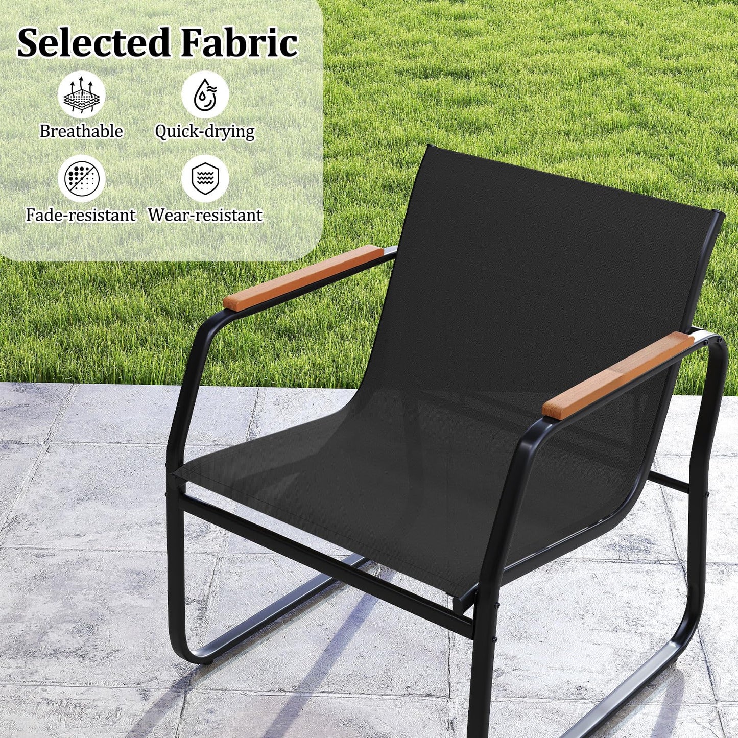 Giantex 3-Piece Patio Bistro Set, Garden Furniture Set with Coffee Table and Chairs