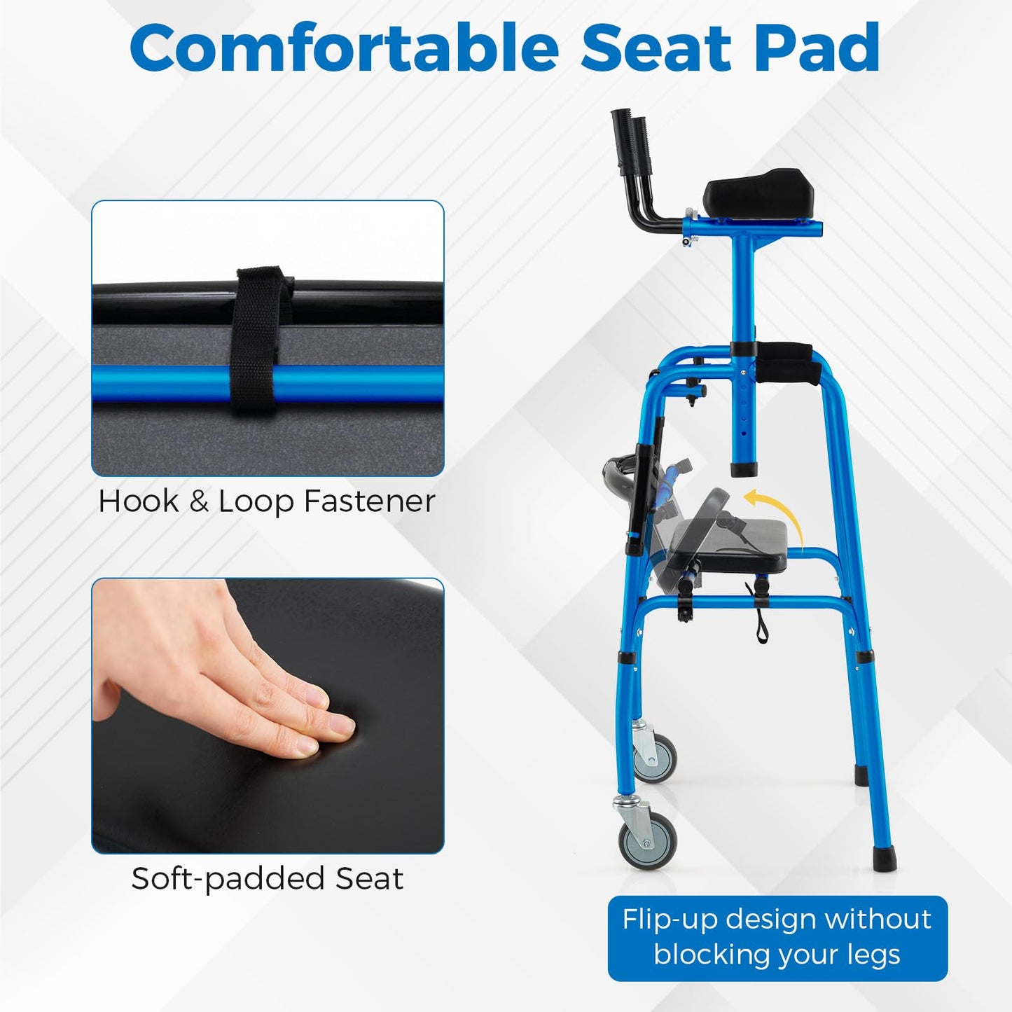 Versatile Rolling Walker with Padded Seat and 2 Premium Wheels