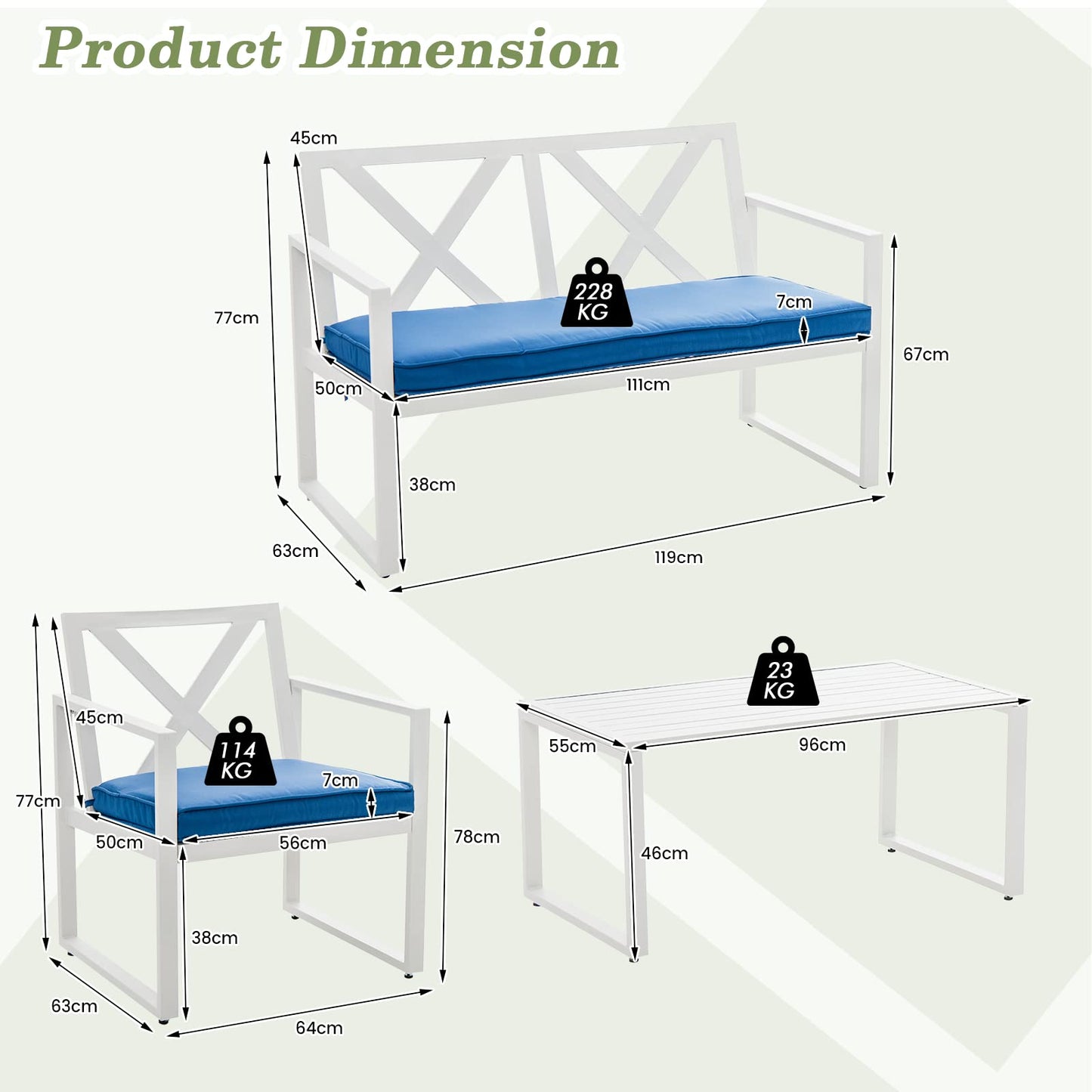 Giantex 4 Pieces Garden Furniture Set
