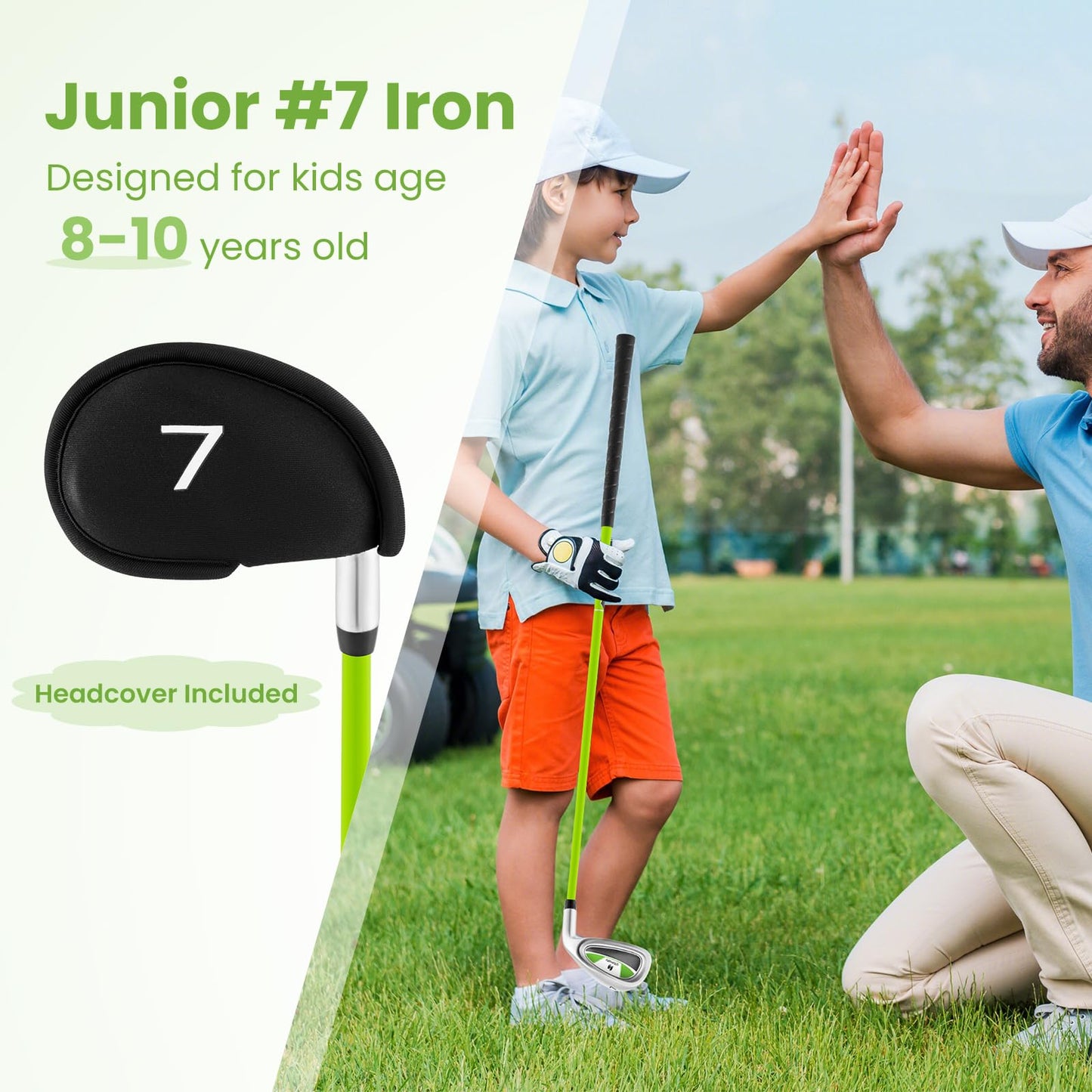 8-10 Years Children Golf Putters Right Hand with Fiberglass Shaft & Headcover