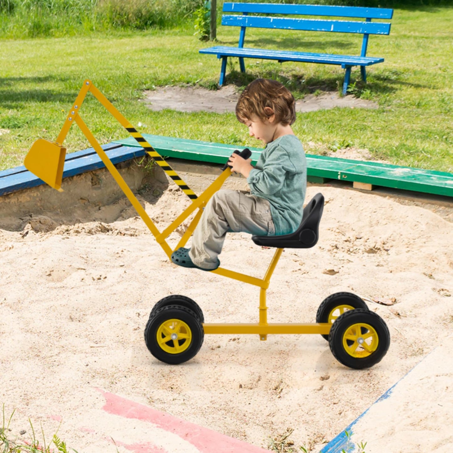 Children Construction Excavator with 2-Handed Controls