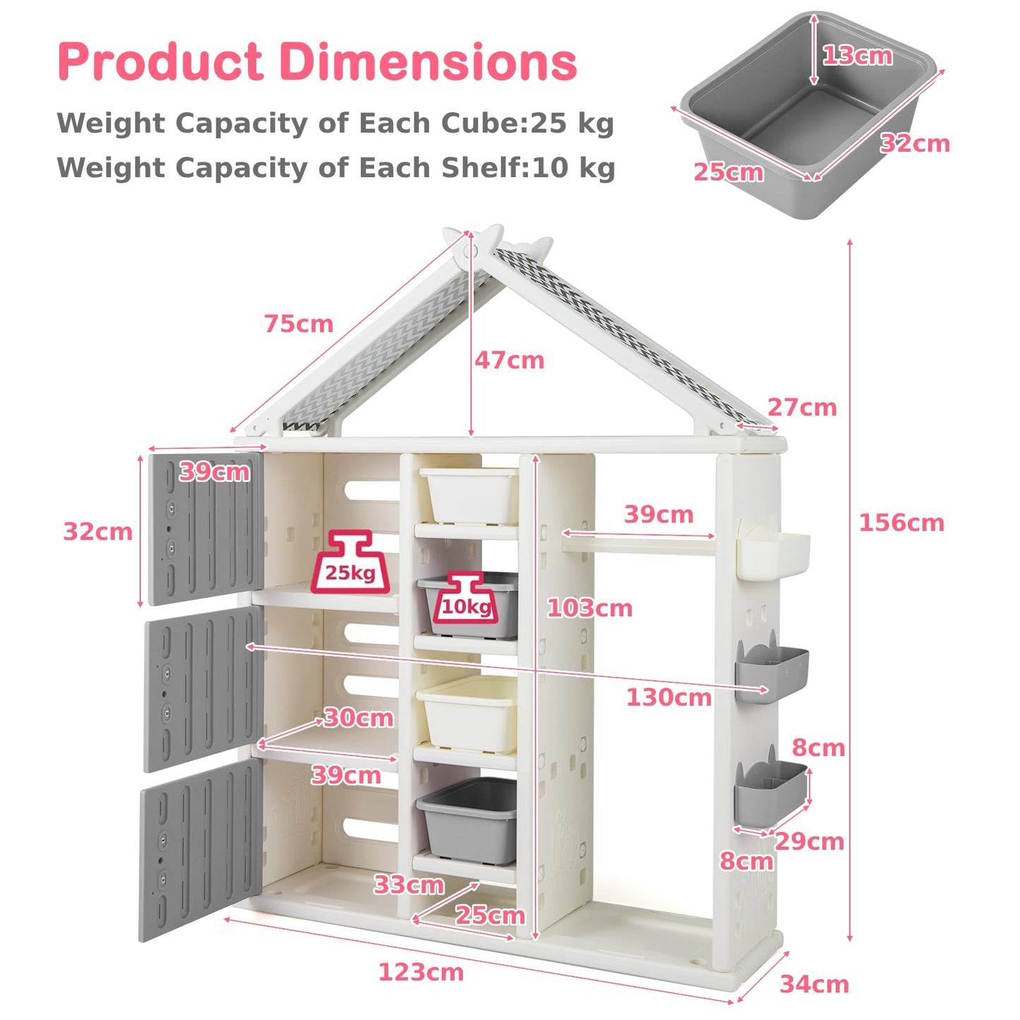 Kids Costume Storage Closet with Storage Bin