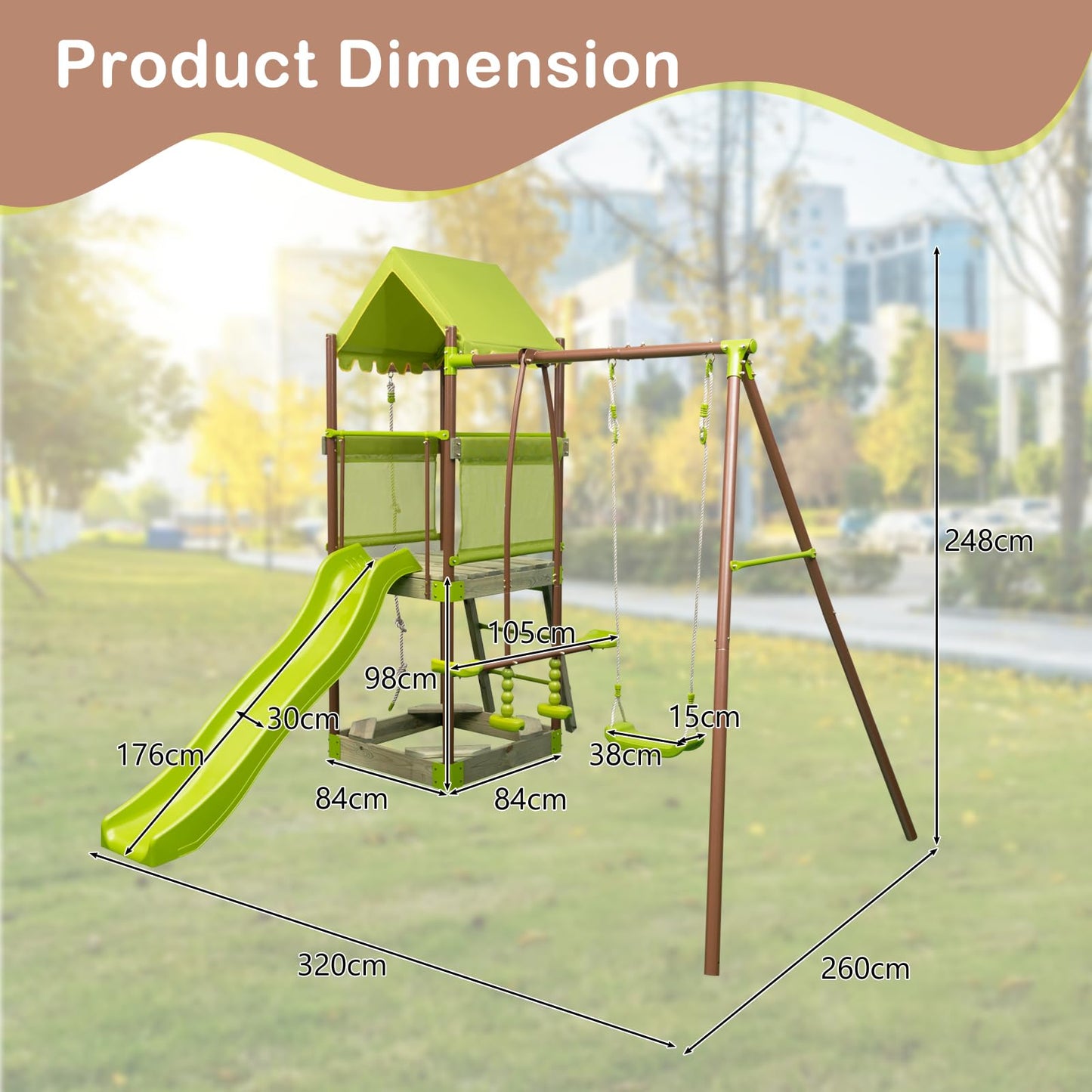 7 in 1 Heavy Duty Metal Swing Stand with Slide