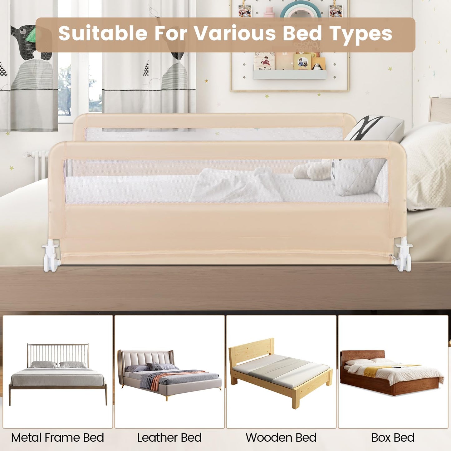 59'' Extra Long Bed Rails for Toddlers