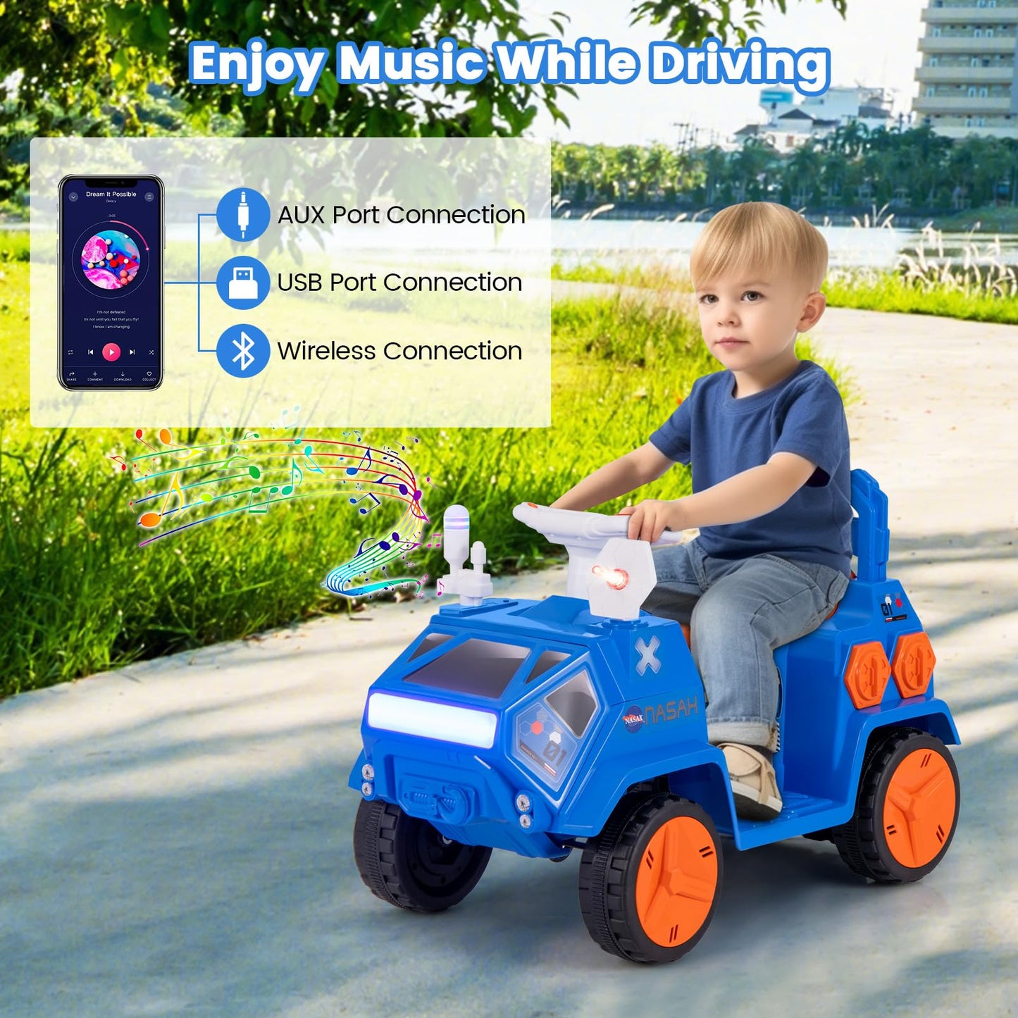 6V Kids Ride on Car Electric 4-Wheeler for Kids with Music