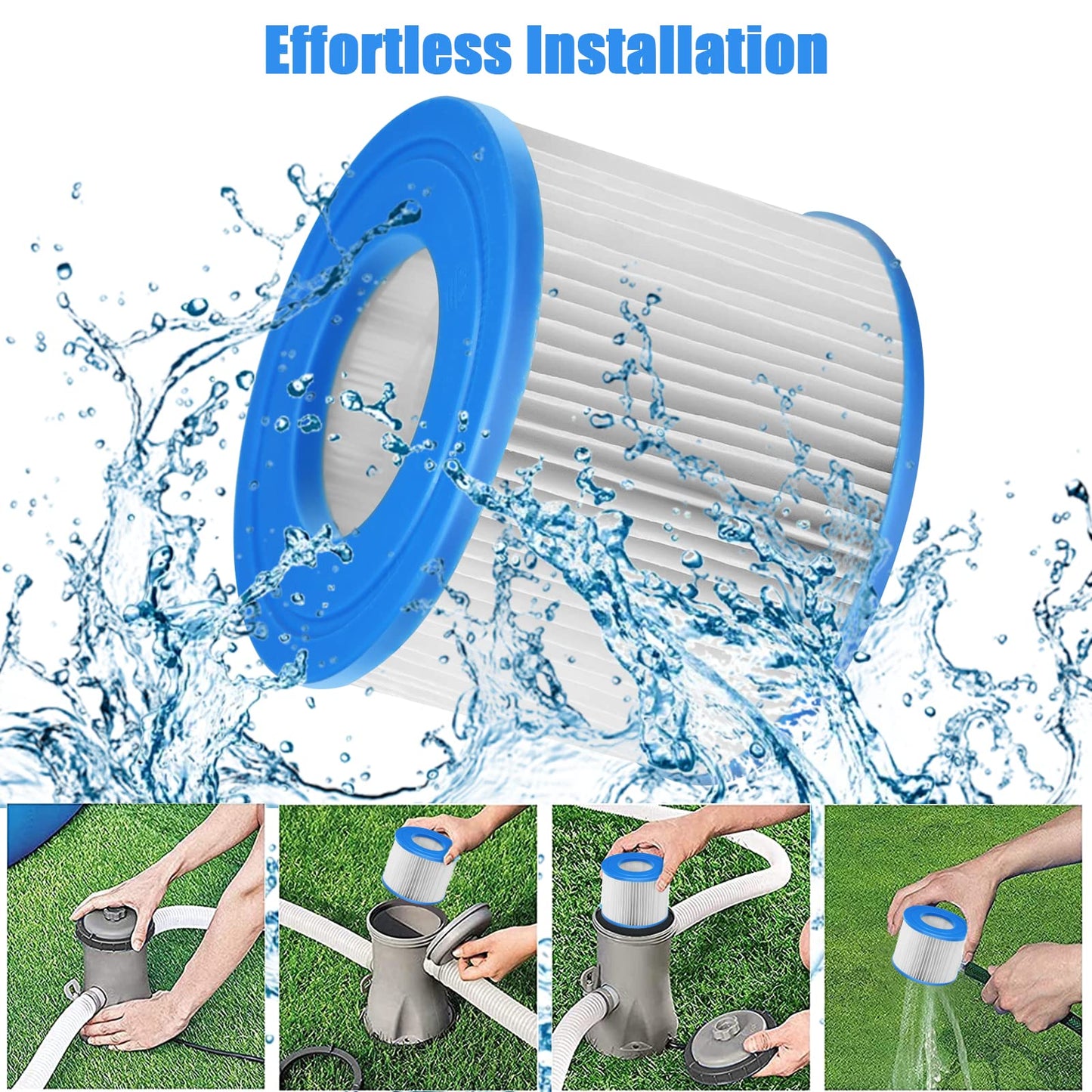 6pcs Replacement Swimming Pool Pump Spa Filters