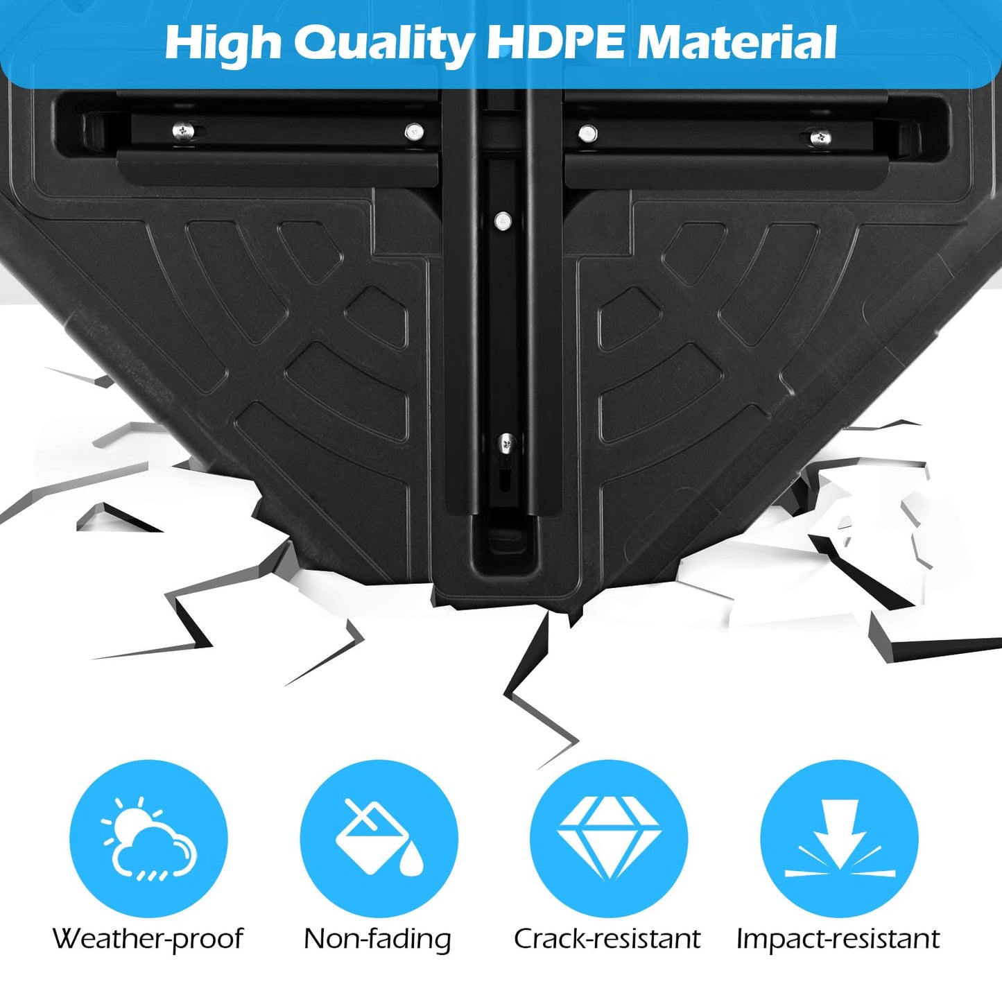 Water or Sand Filled Heavy Duty Umbrella Stand with Cross Bracket
