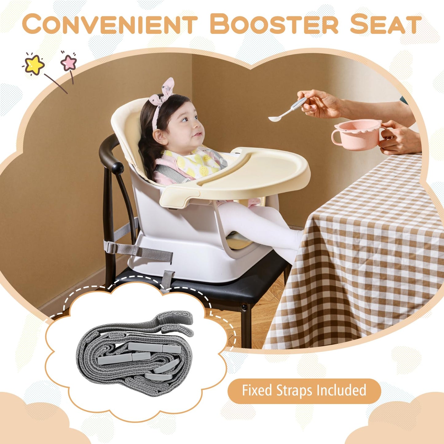 16 in 1 Convertible Highchair/Table Chair Set/Building Block Table/Booster Seat with Removable Tray