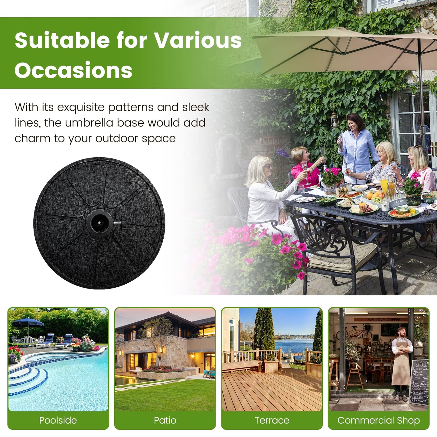Outdoor Garden Patio Yard Market Umbrella Base