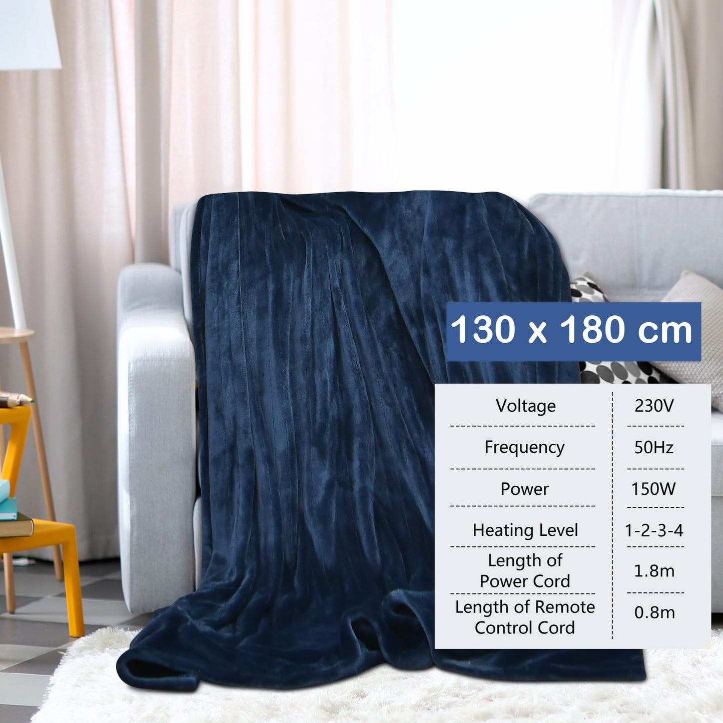 Electric Heated Blanket with 4 Heating Levels