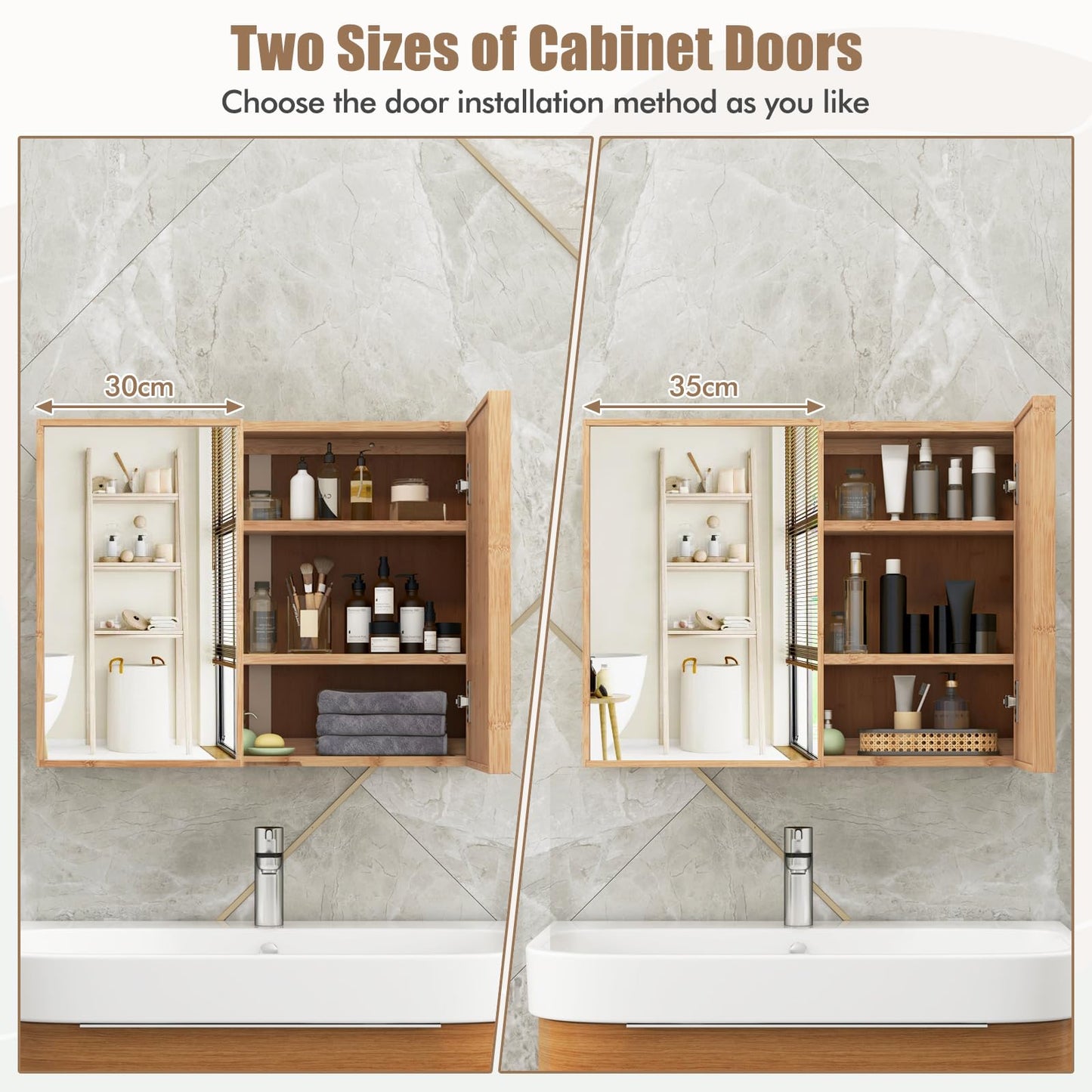 Wall Mounted Storage Cupboard with Reversible Double Door