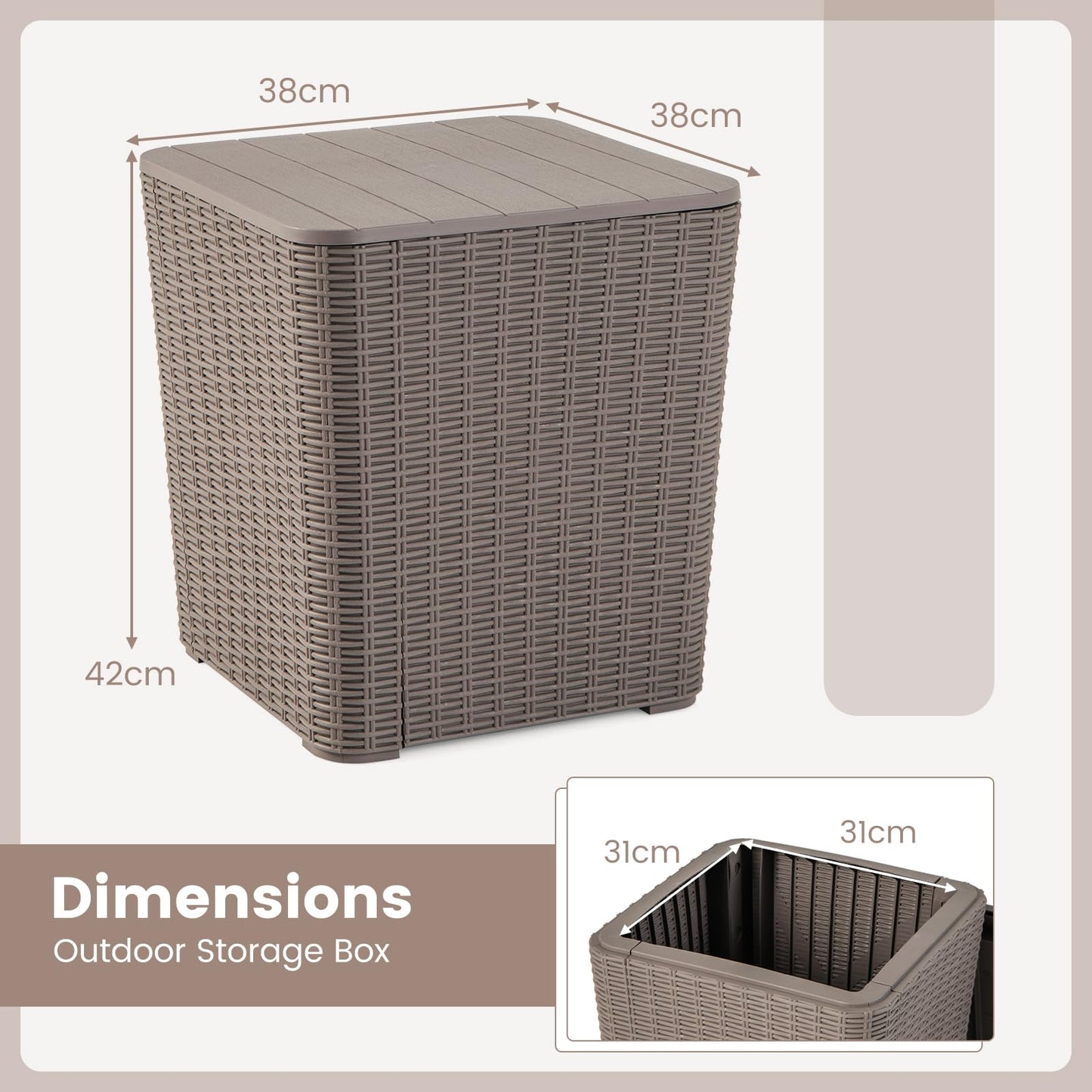 Waterproof Deck Boxes with Removable Sit-on Lid