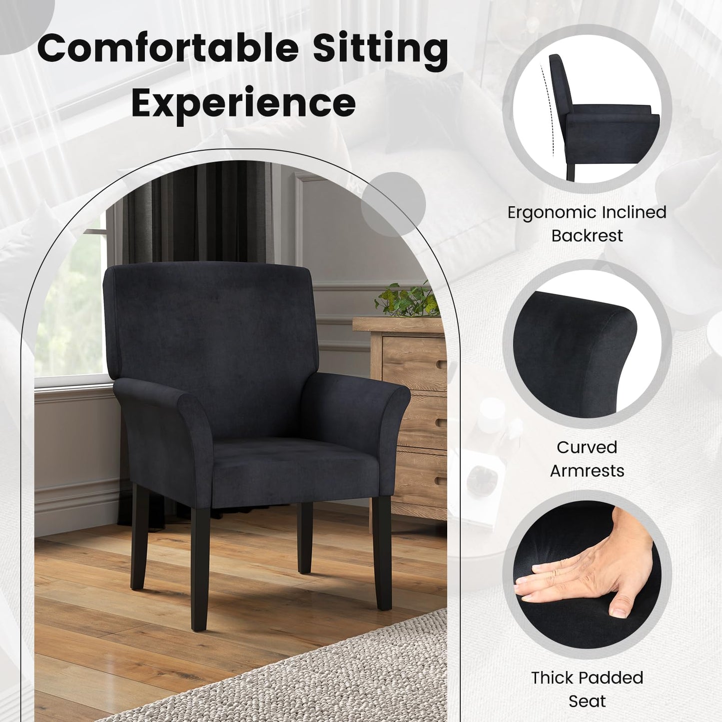 Upholstered Lounge Armchair Single Sofa Chair