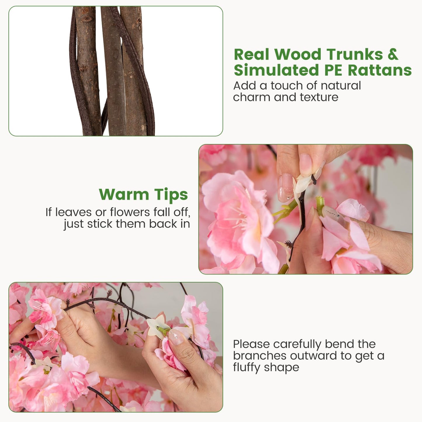163CM Tall Artificial Cherry Blossom Tree with Flowers