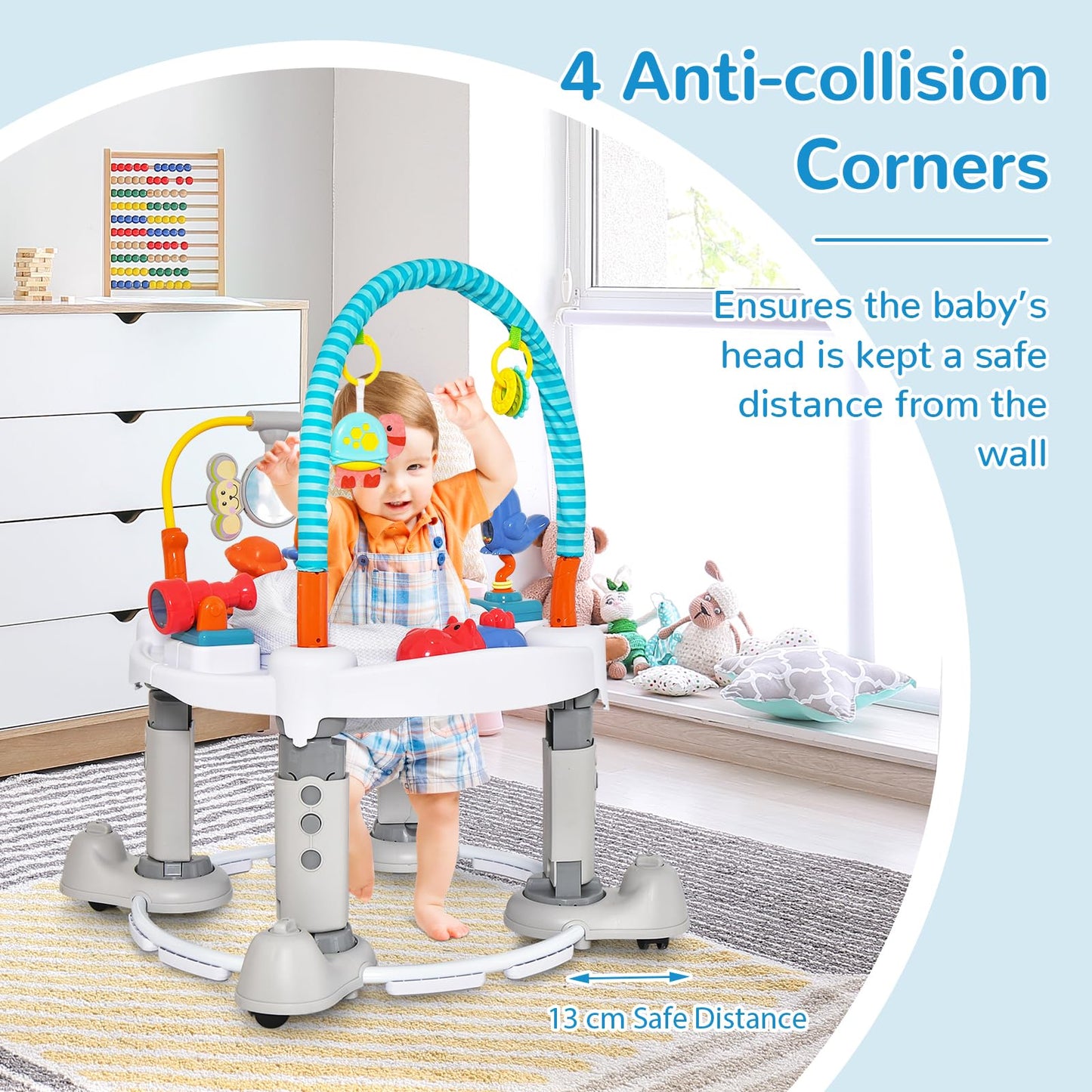4-in-1 Baby Walker with 3-Level Adjustable Height