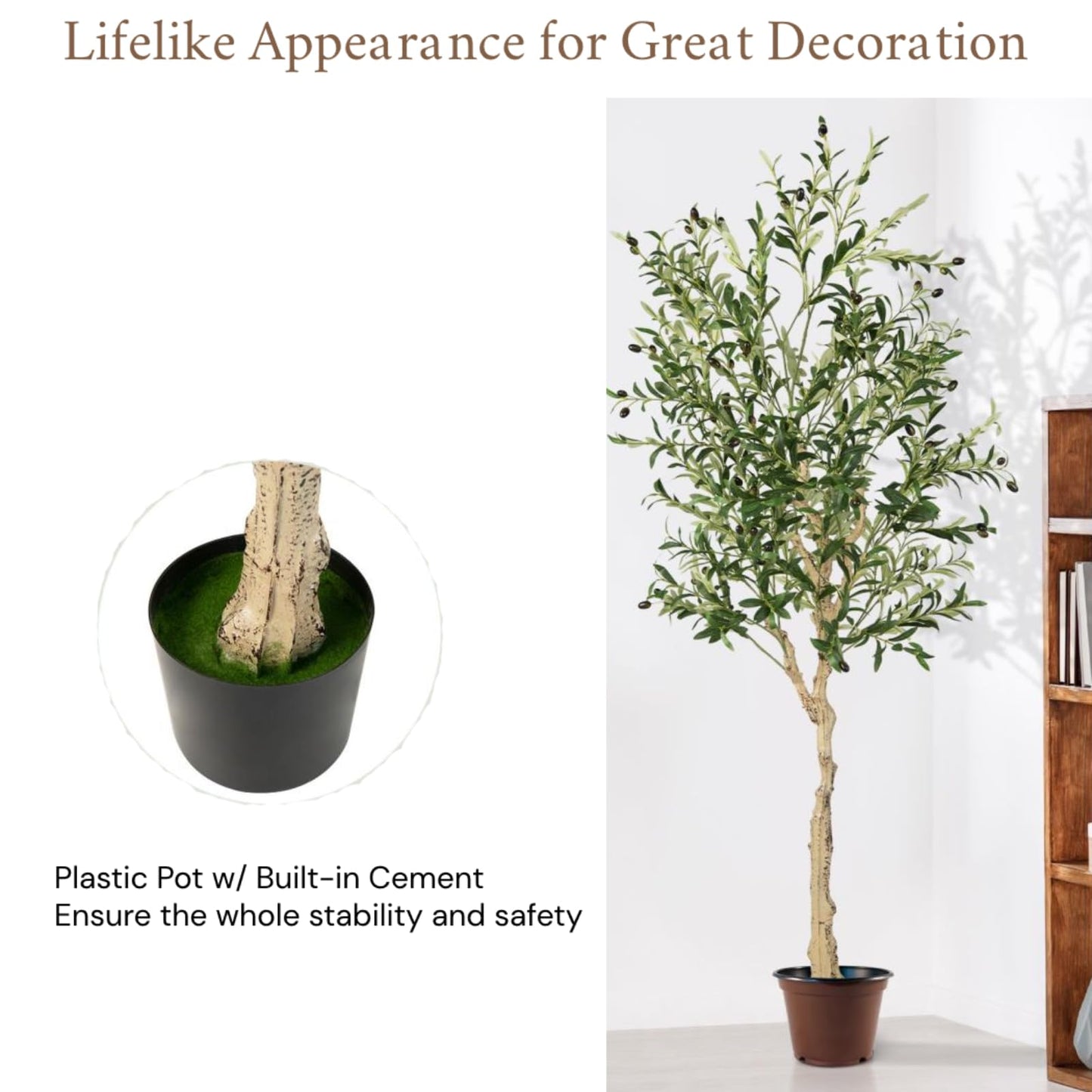 2 Pack Topiary Silk Faux Eucalyptus Tree with 1296 Leaves
