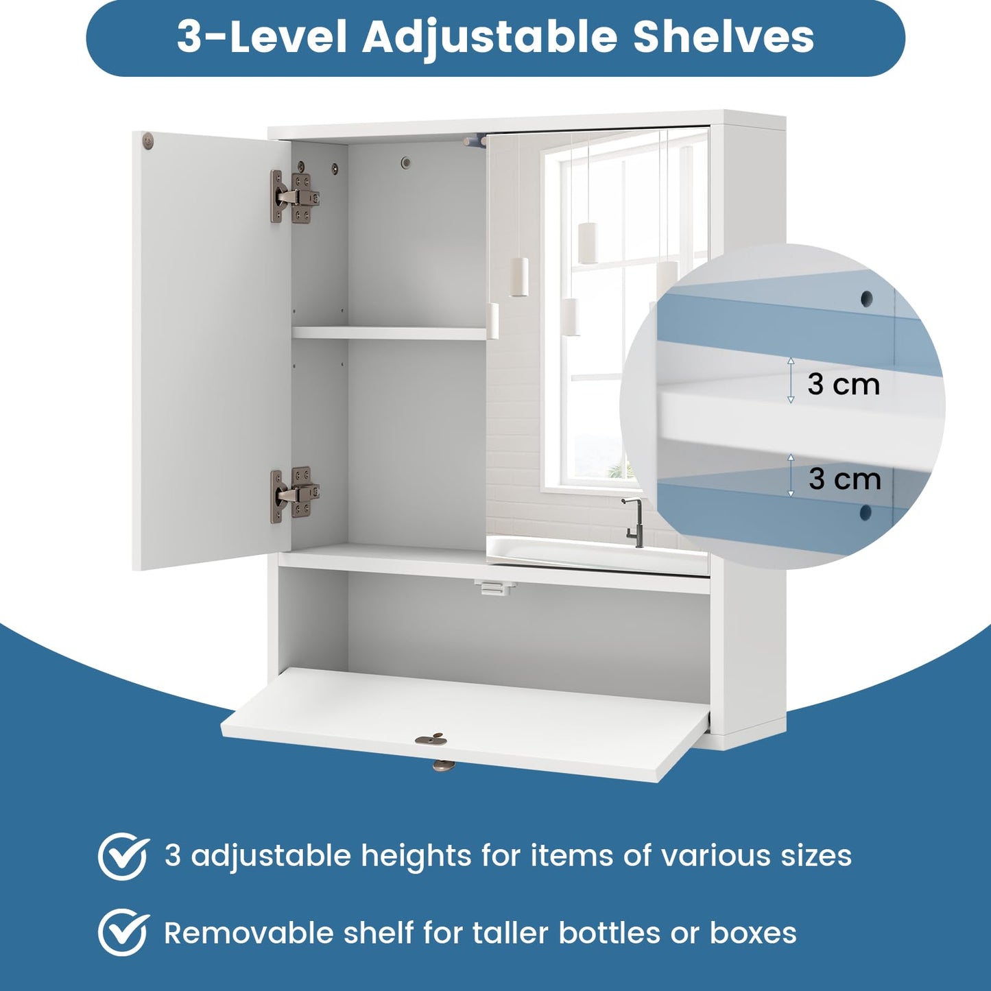 Wall Mounted Storage Cupboard with Shelf