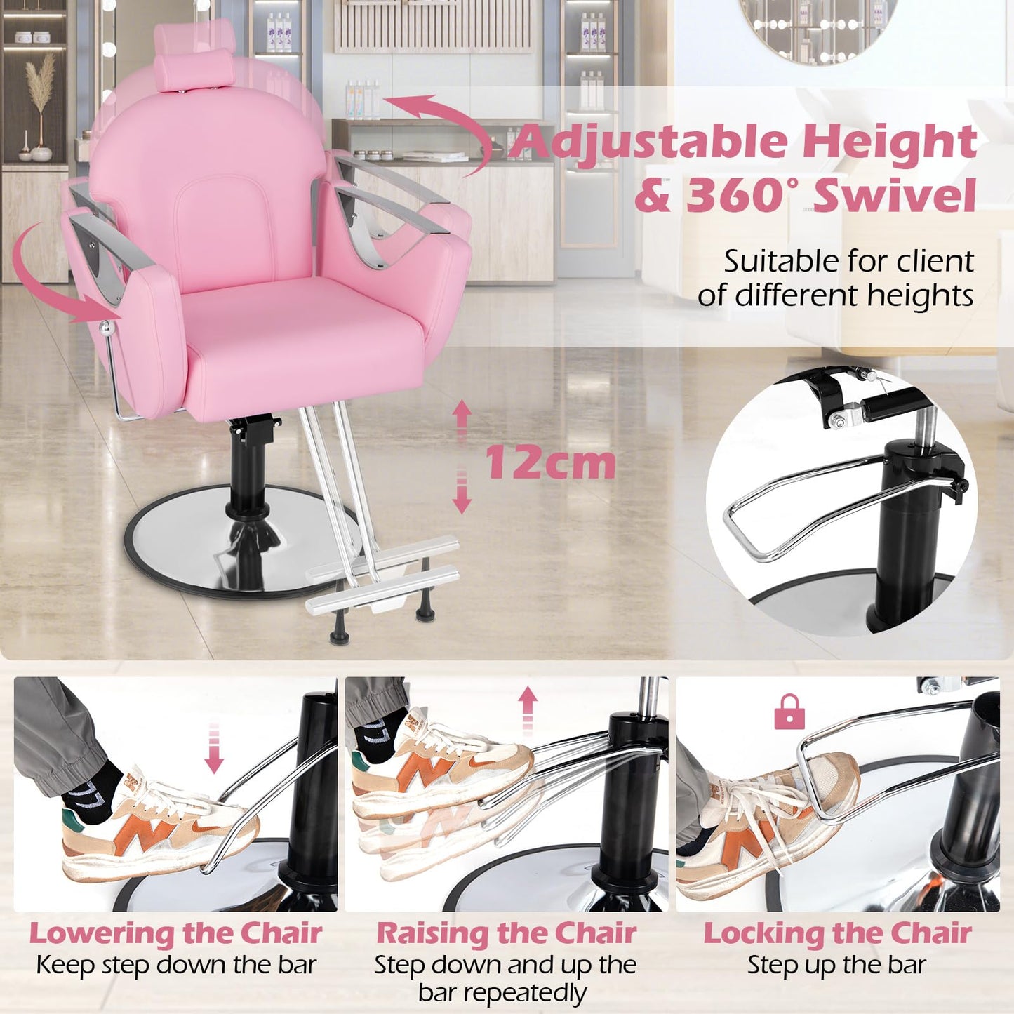 Reclining Salon Chair for Hair Stylist