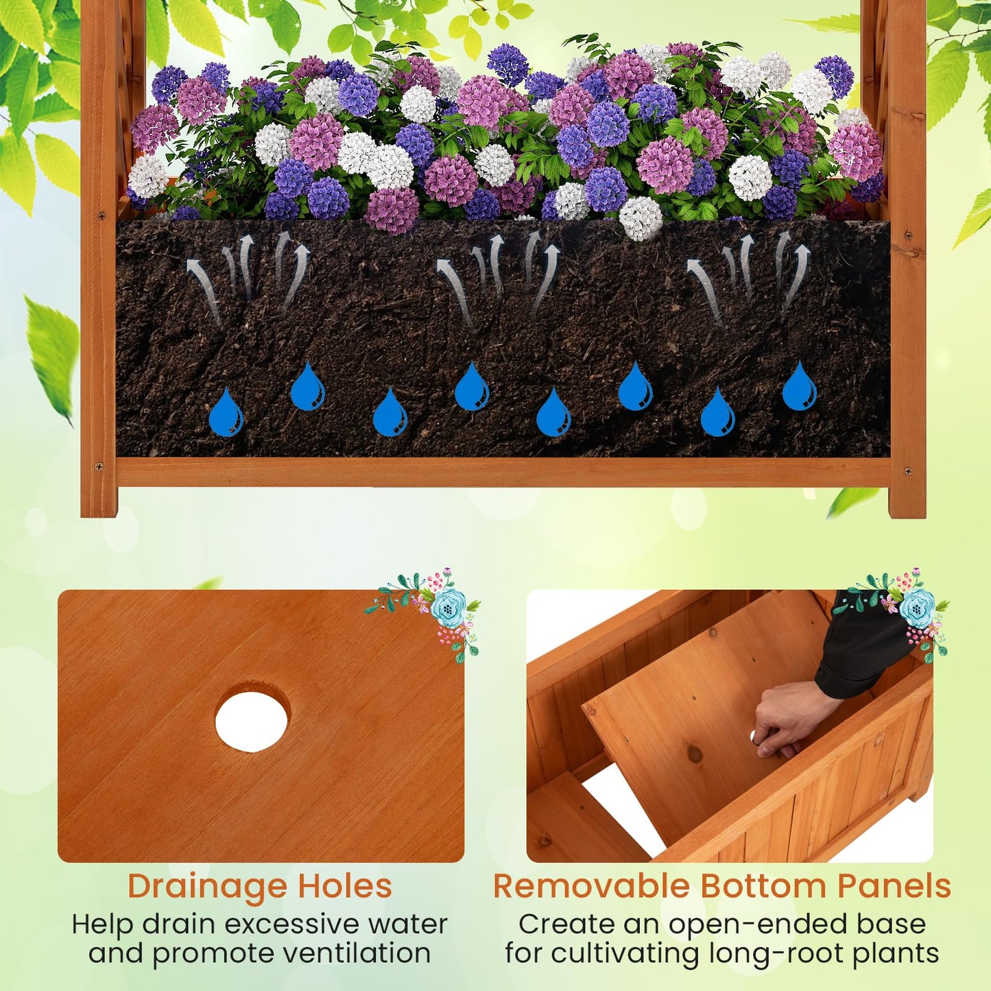 Garden Planter with Arch Trellis for Backyard Balcony