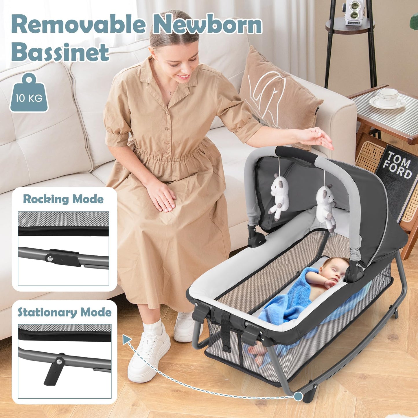 Portable Baby Bed Playard with Bassinet