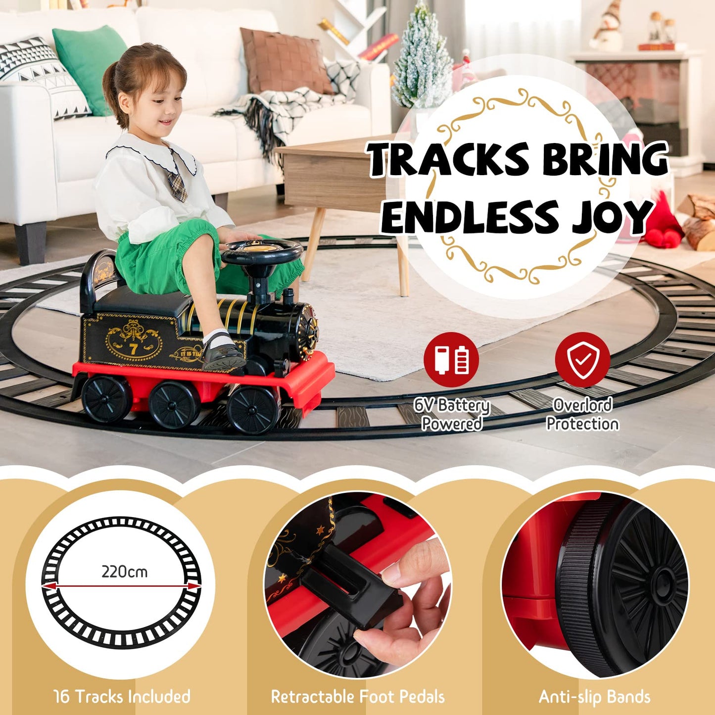 6V Battery Powered Electric Ride On Car for Boys Girls Ages 3+ Years