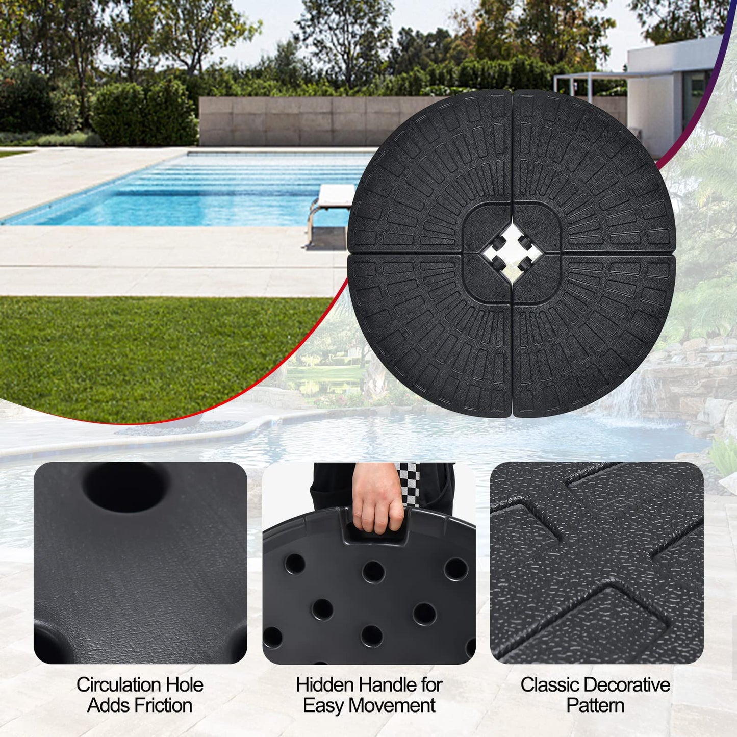 Outdoor Garden Patio Yard Cantilever Banana Umbrella Base Weight