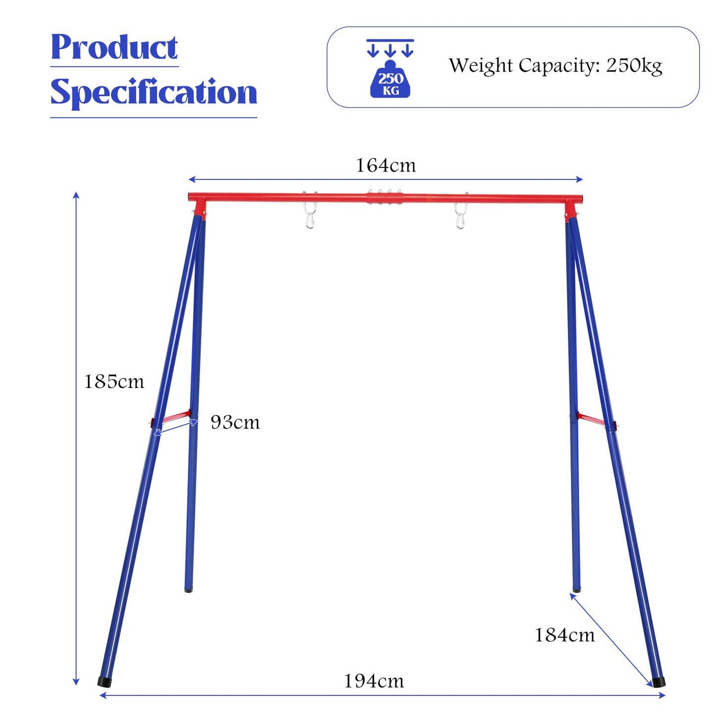 A-Frame Swings Stand with Ground Stakes & Foot Caps Frame Only