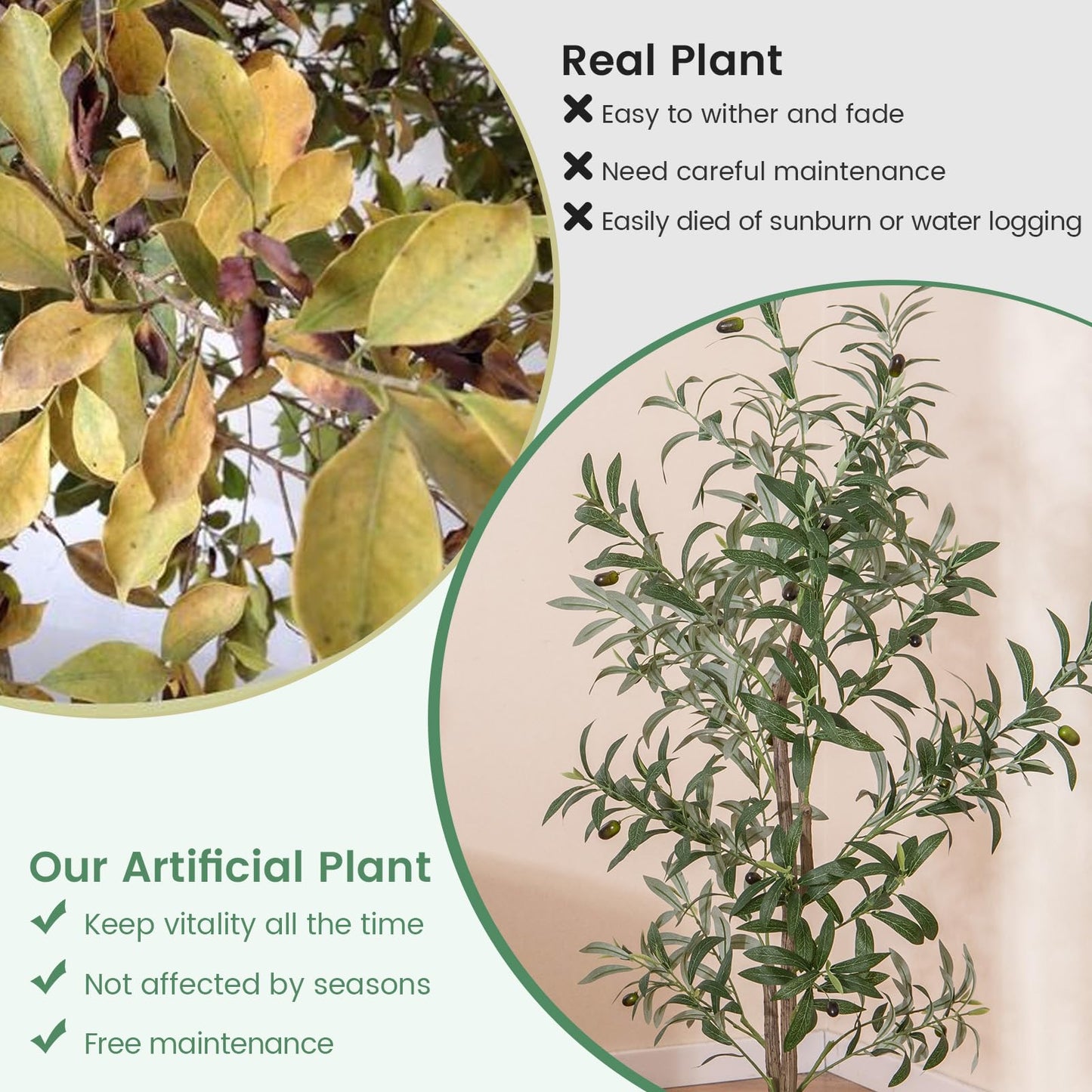 130cm Tall Artificial Olive Tree with Realistic Fruits