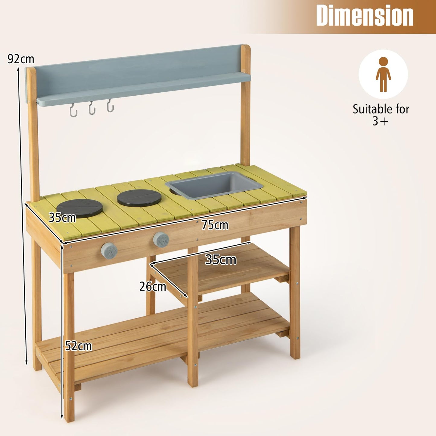 Outdoor Mud Kitchen Set with Removable Water Box