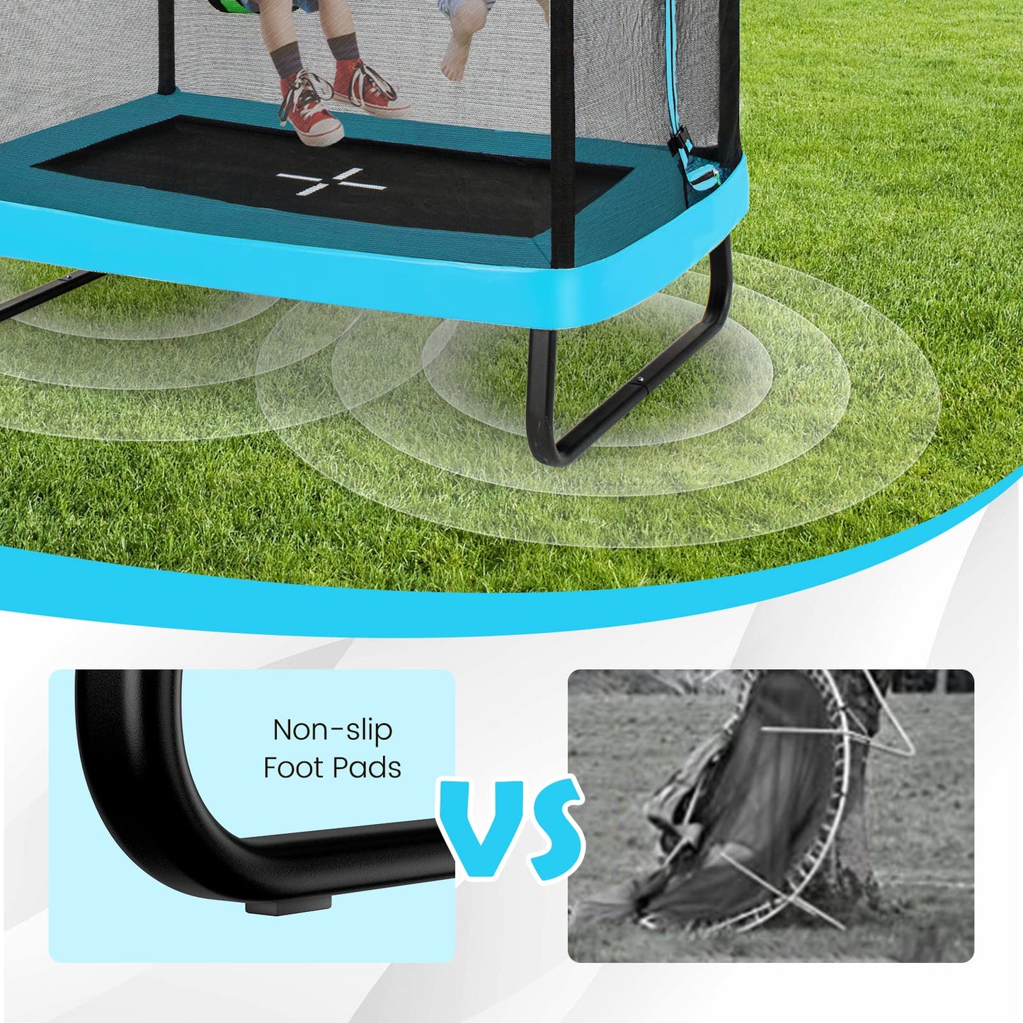 Rectangle Trampoline with Enclosure Net